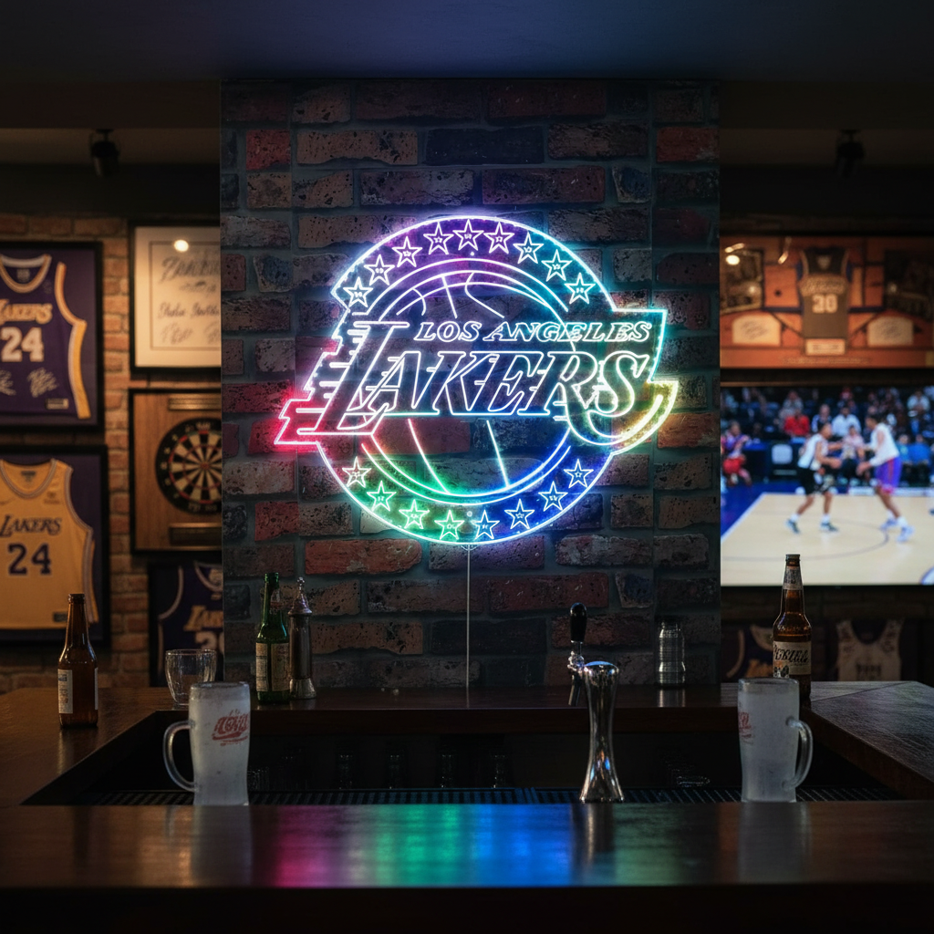 NBA Los Angeles Lakers Neon RGB Edge Lit LED Sign