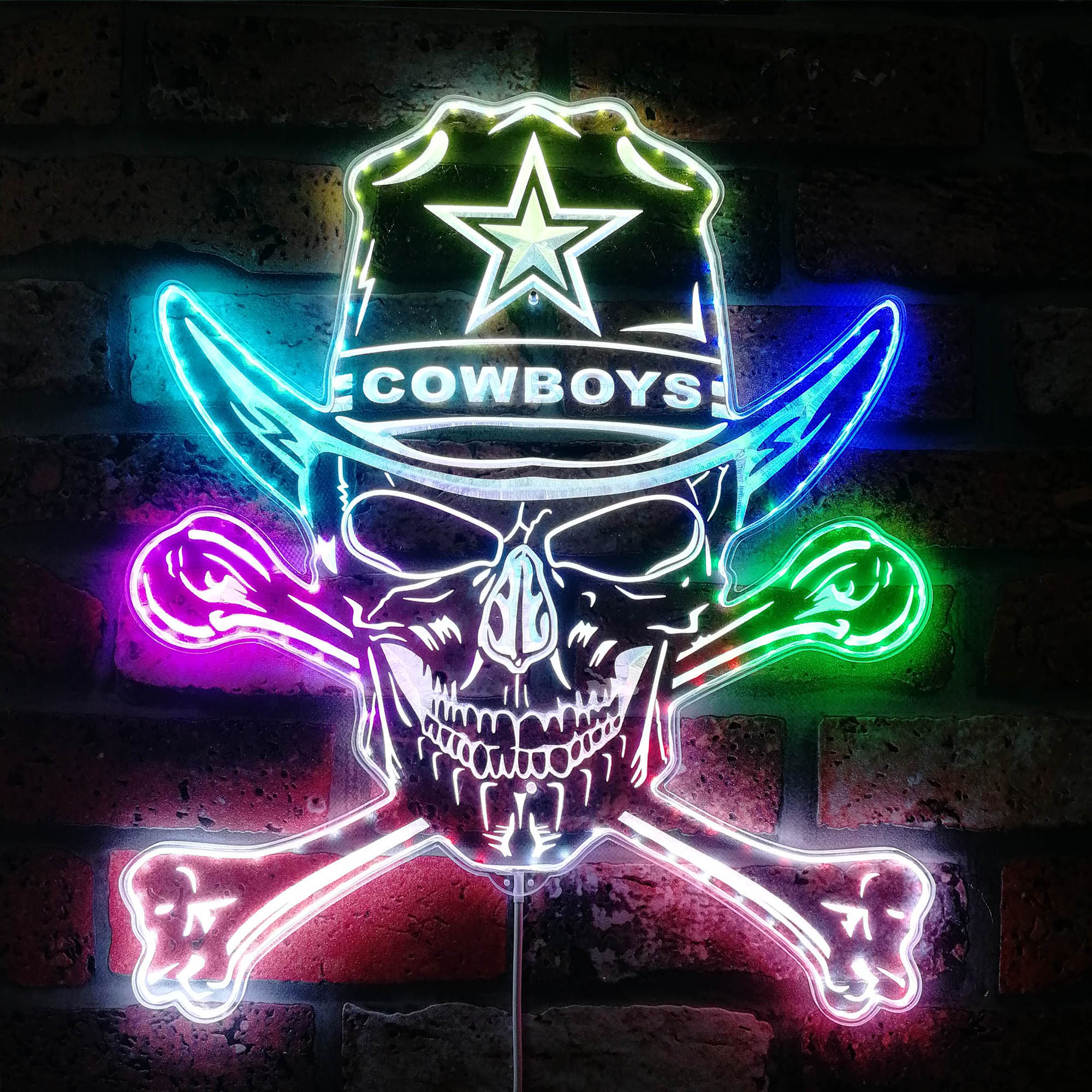 Dallas Cowboys Dynamic RGB Edge Lit LED Sign