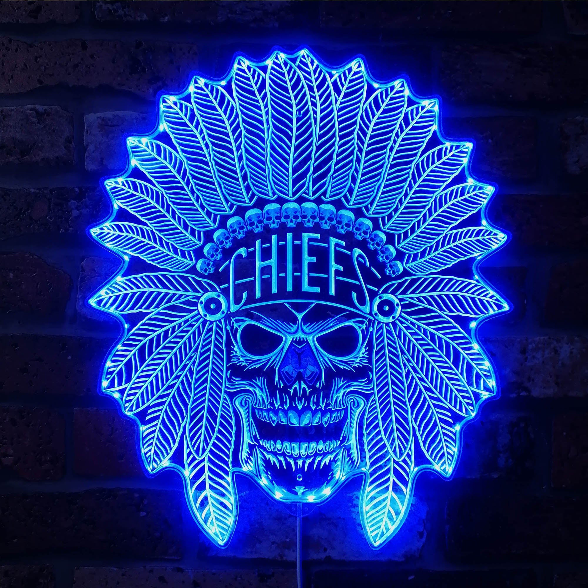 Kansas City Chiefs Dynamic RGB Edge Lit Led Light Sign