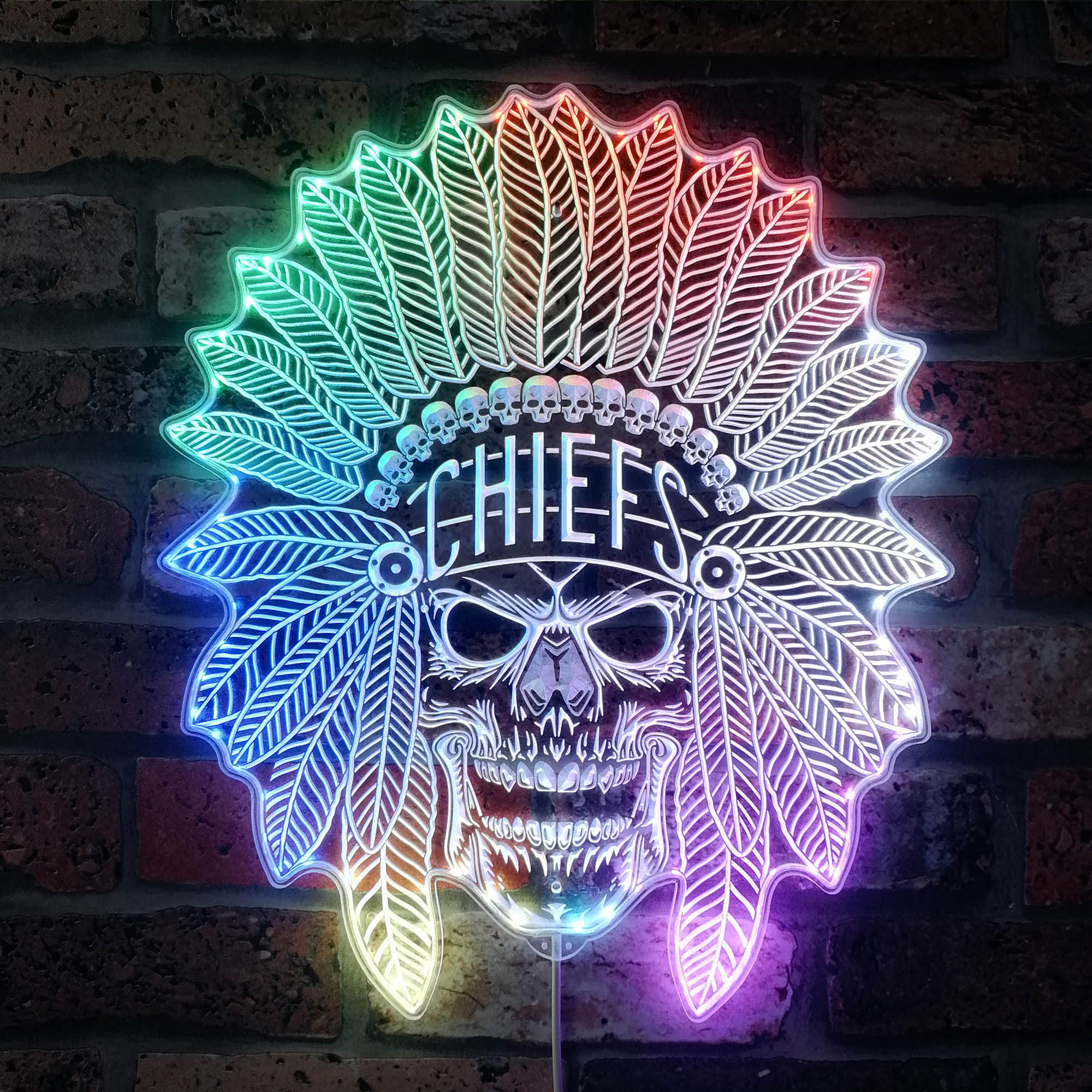 Kansas City Chiefs Dynamic RGB Edge Lit LED Sign