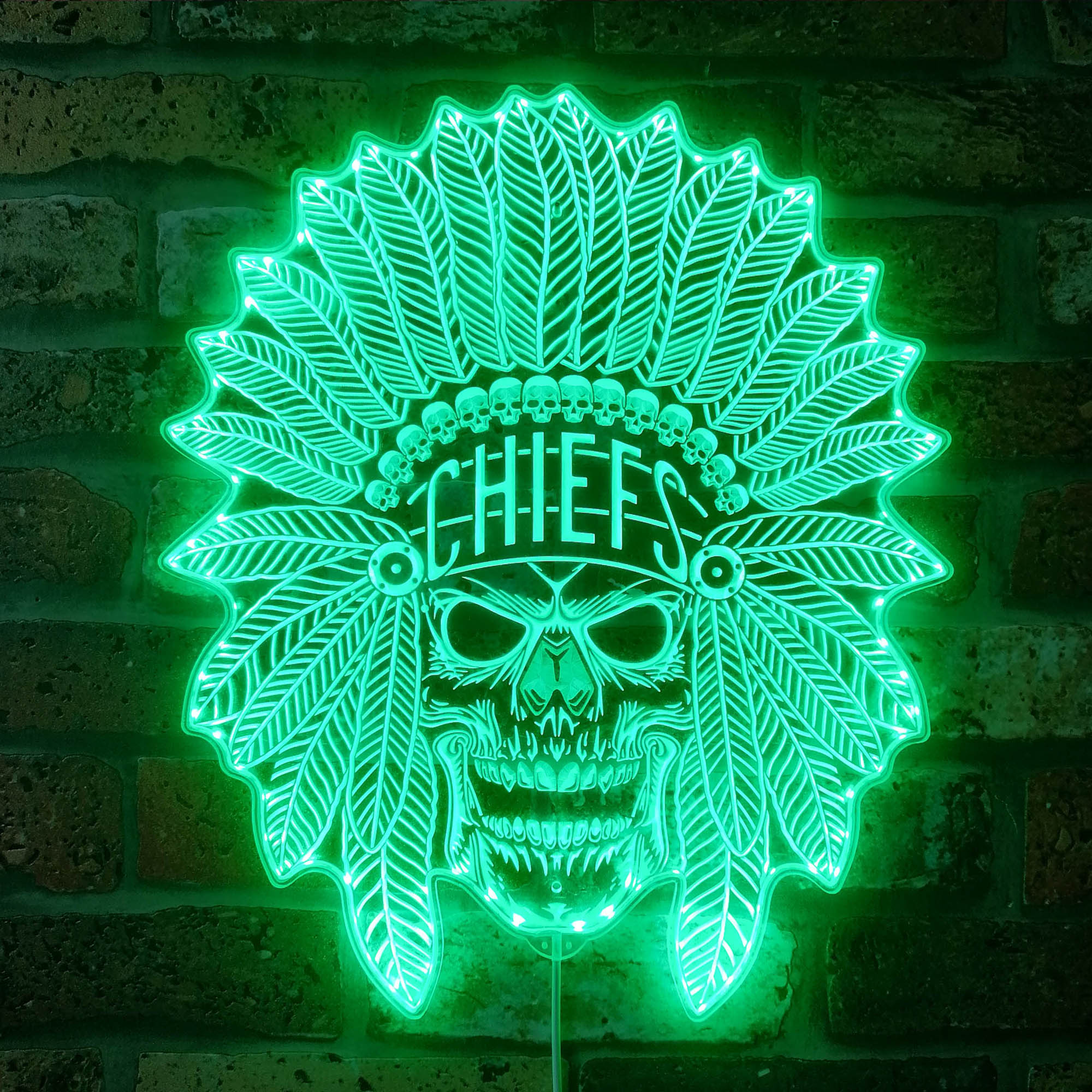 Kansas City Chiefs Dynamic RGB Edge Lit Led Light Sign