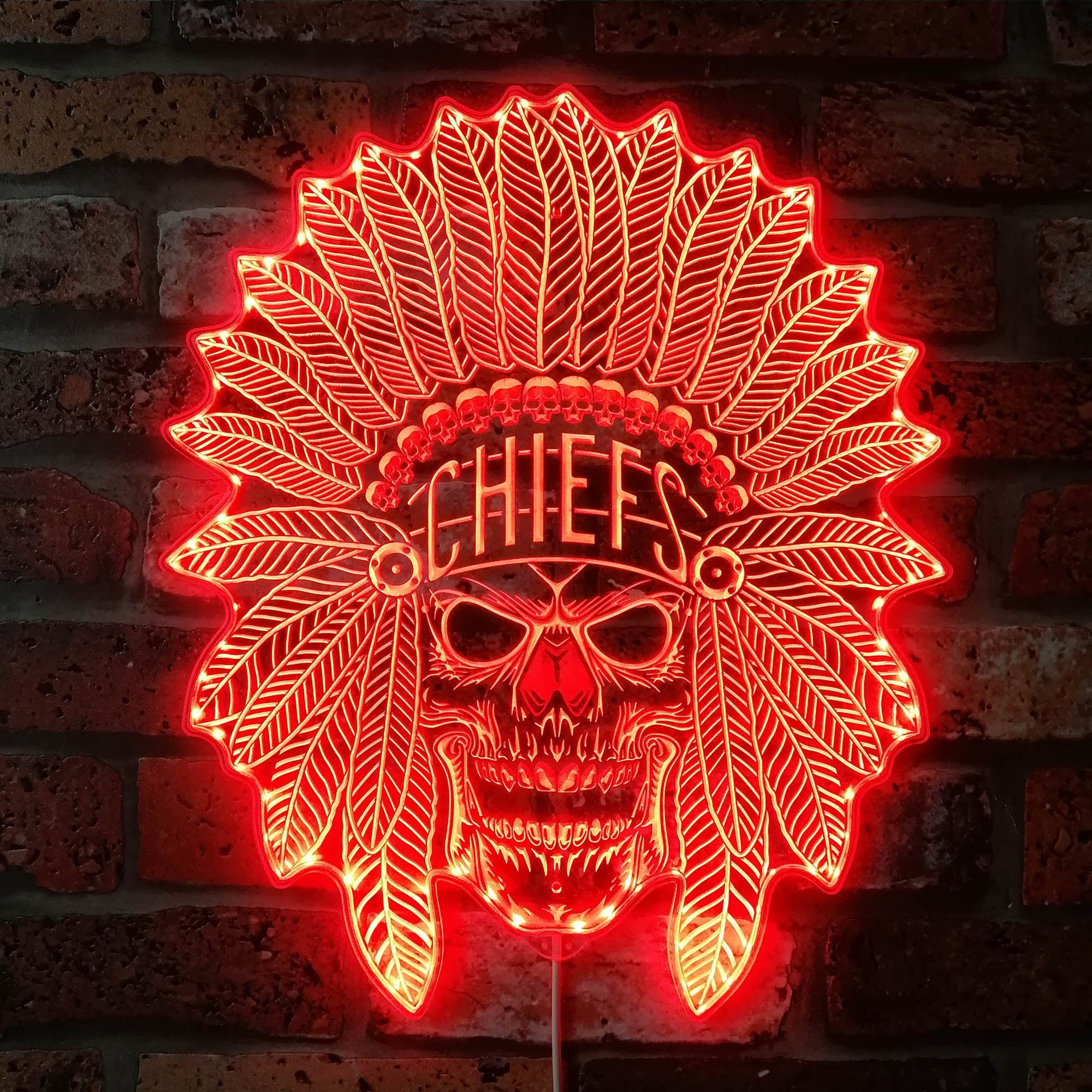 Kansas City Chiefs Dynamic RGB Edge Lit Led Light Sign