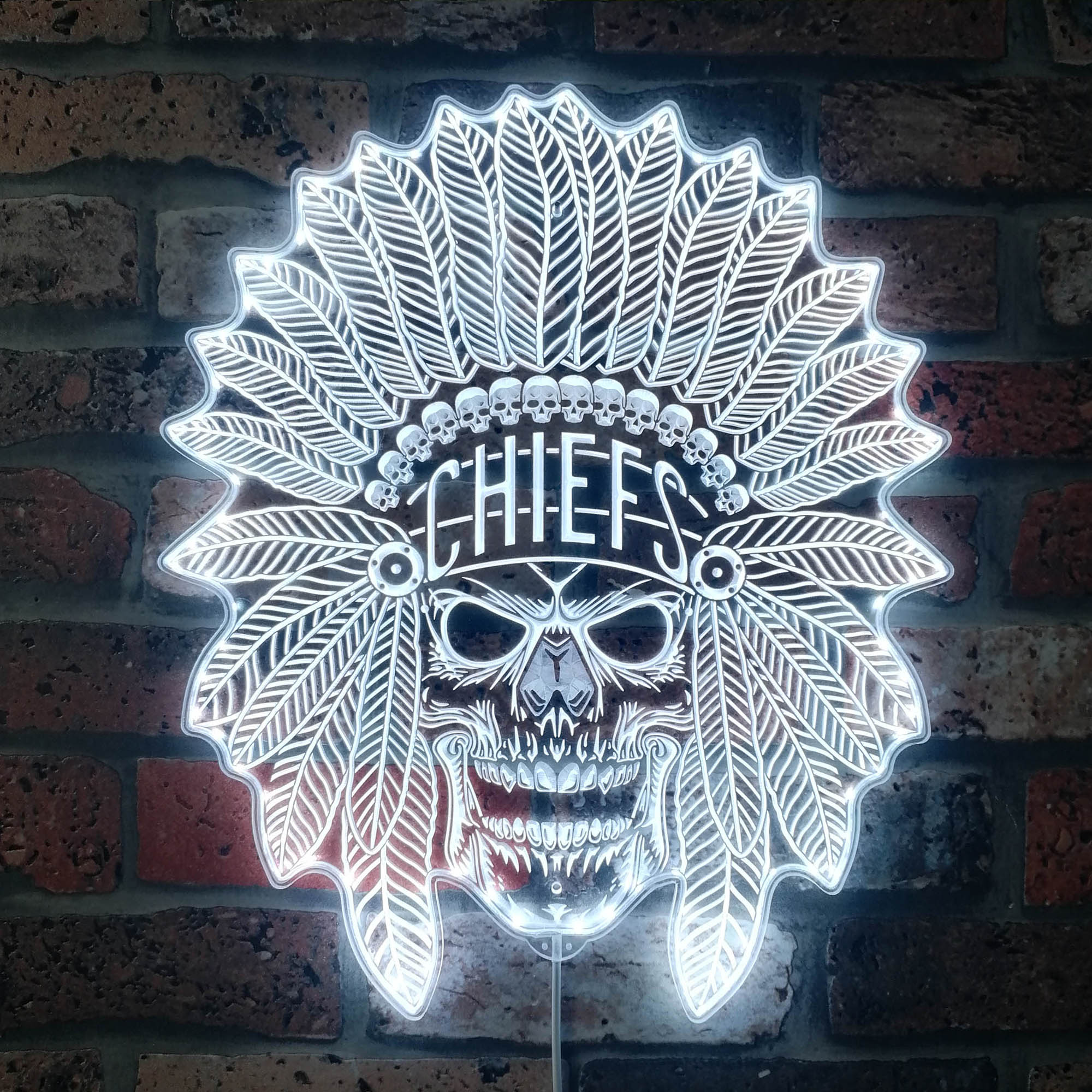 Kansas City Chiefs Dynamic RGB Edge Lit Led Light Sign