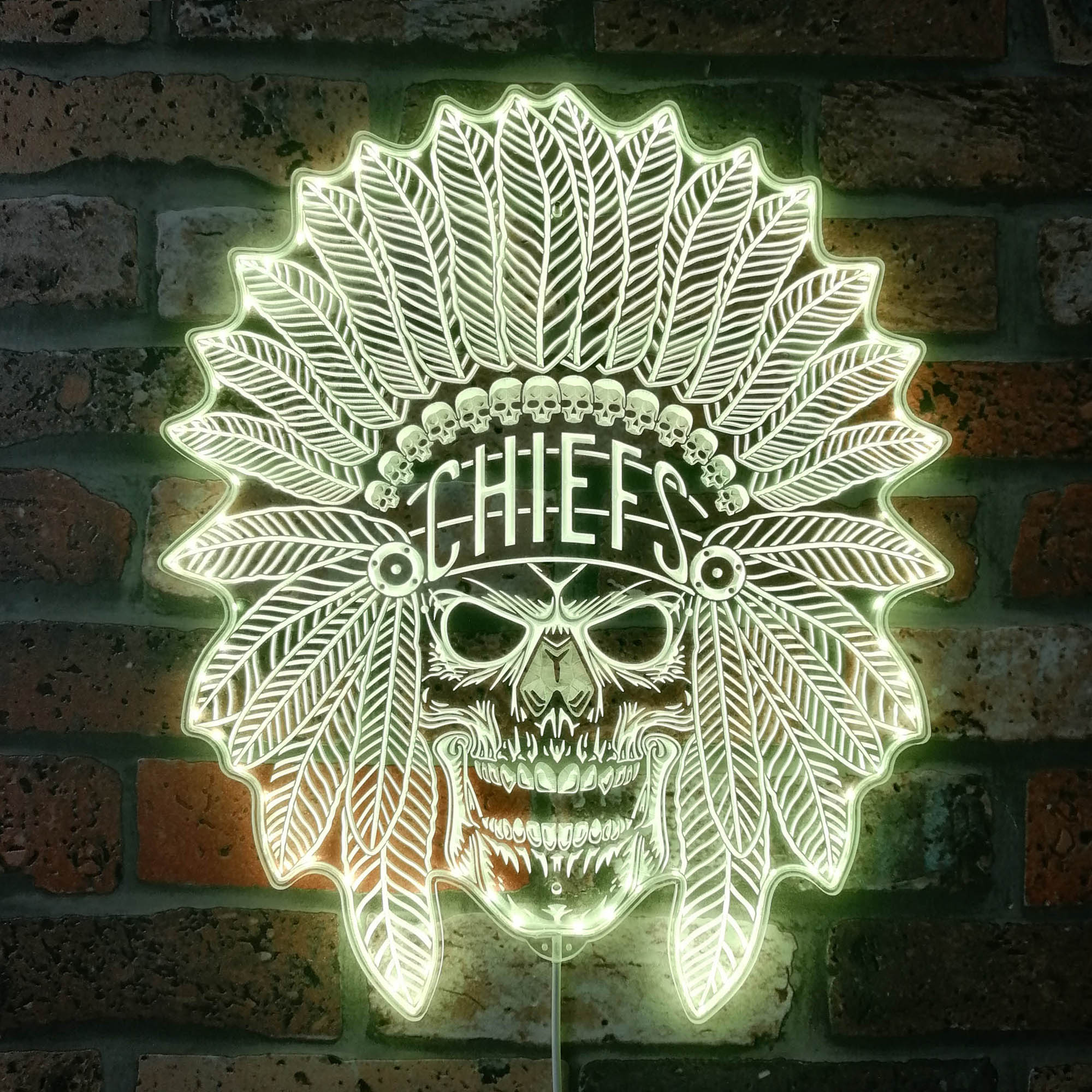 Kansas City Chiefs Dynamic RGB Edge Lit Led Light Sign