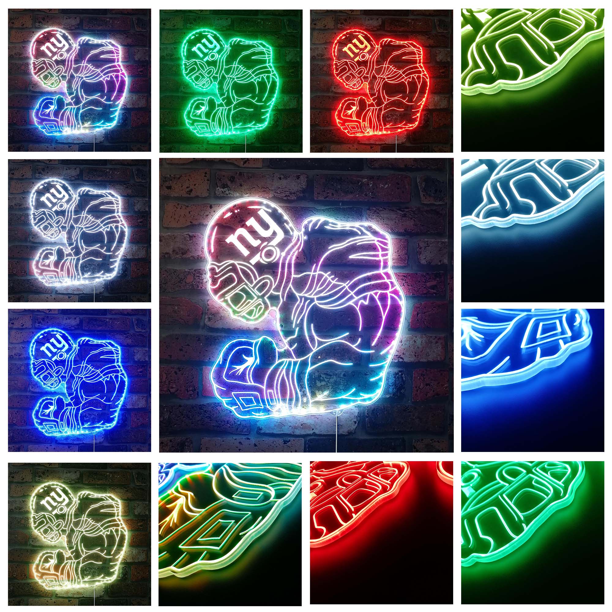 New York Giants Dynamic RGB Edge Lit LED Light Sign