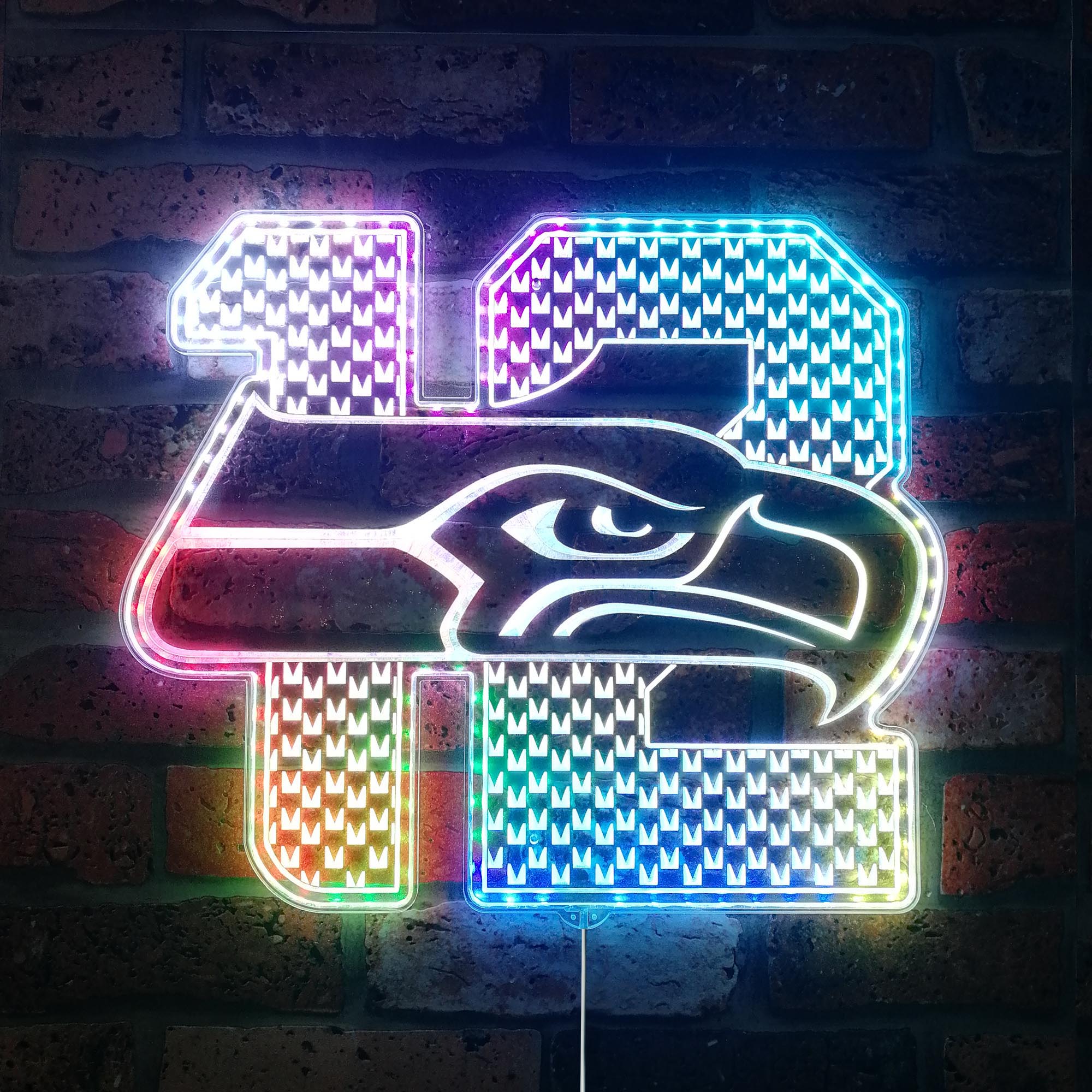 Seattle Seahawks 12th Man Dynamic RGB Edge Lit LED Light Sign