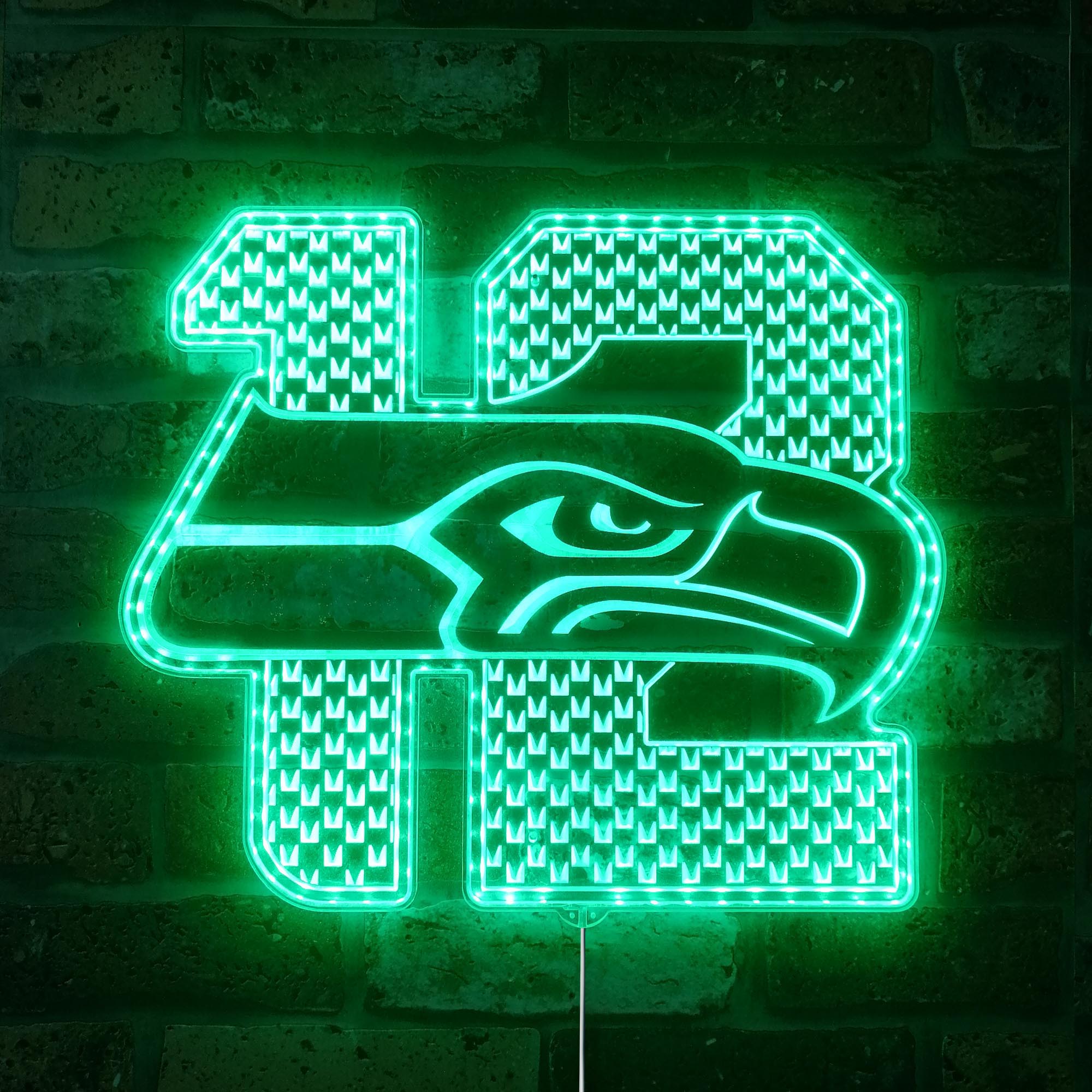 Seattle Seahawks 12th Man Dynamic RGB Edge Lit LED Light Sign