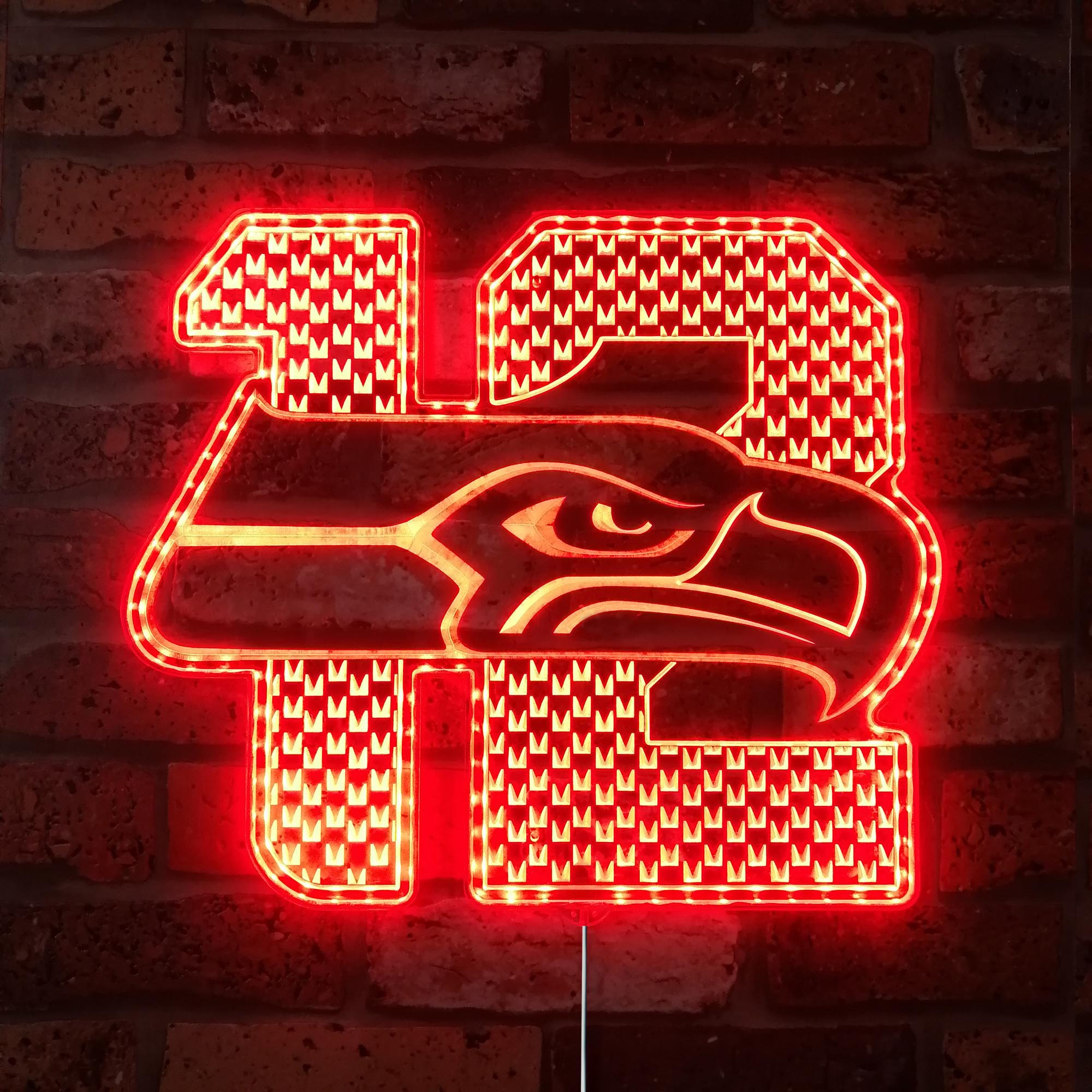 Seattle Seahawks 12th Man Dynamic RGB Edge Lit LED Light Sign