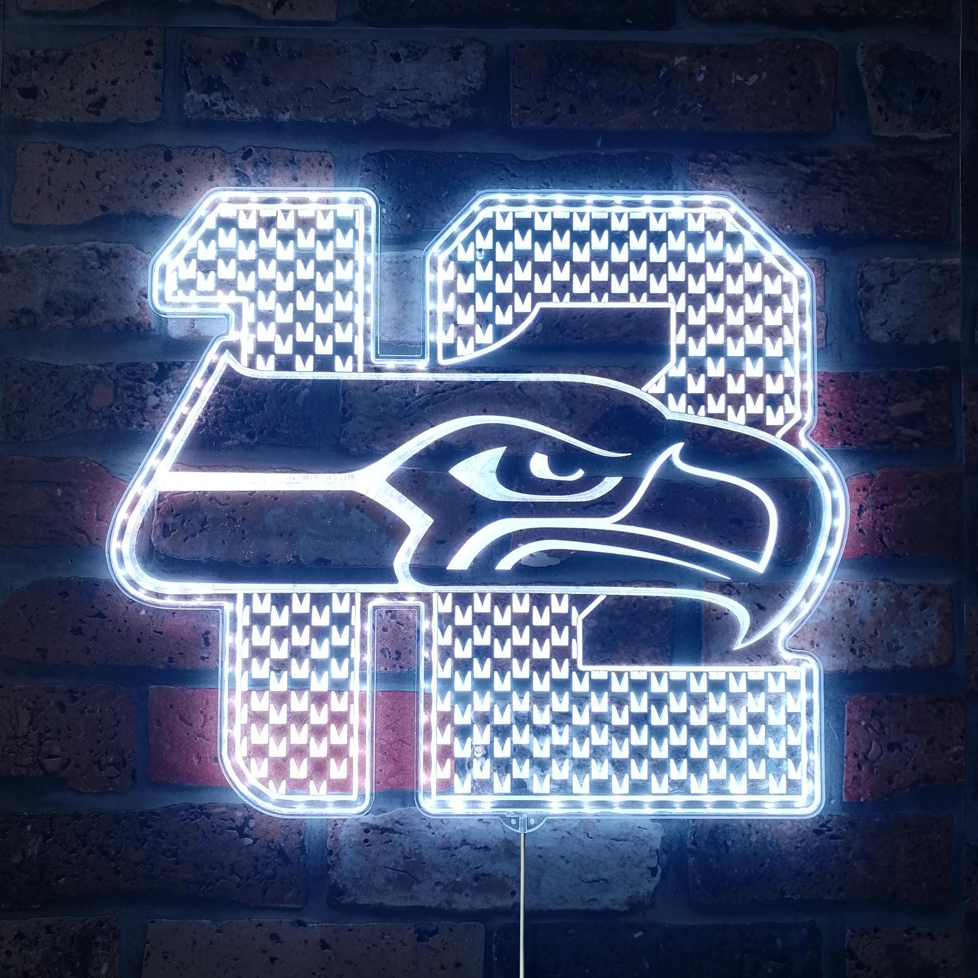 Seattle Seahawks 12th Man Dynamic RGB Edge Lit LED Light Sign