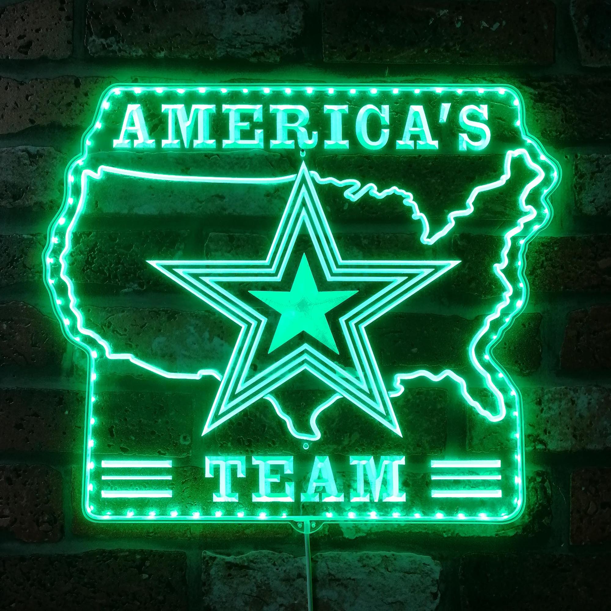 Dallas Cowboys Man Cave RGB Edge Lit LED Light Sign