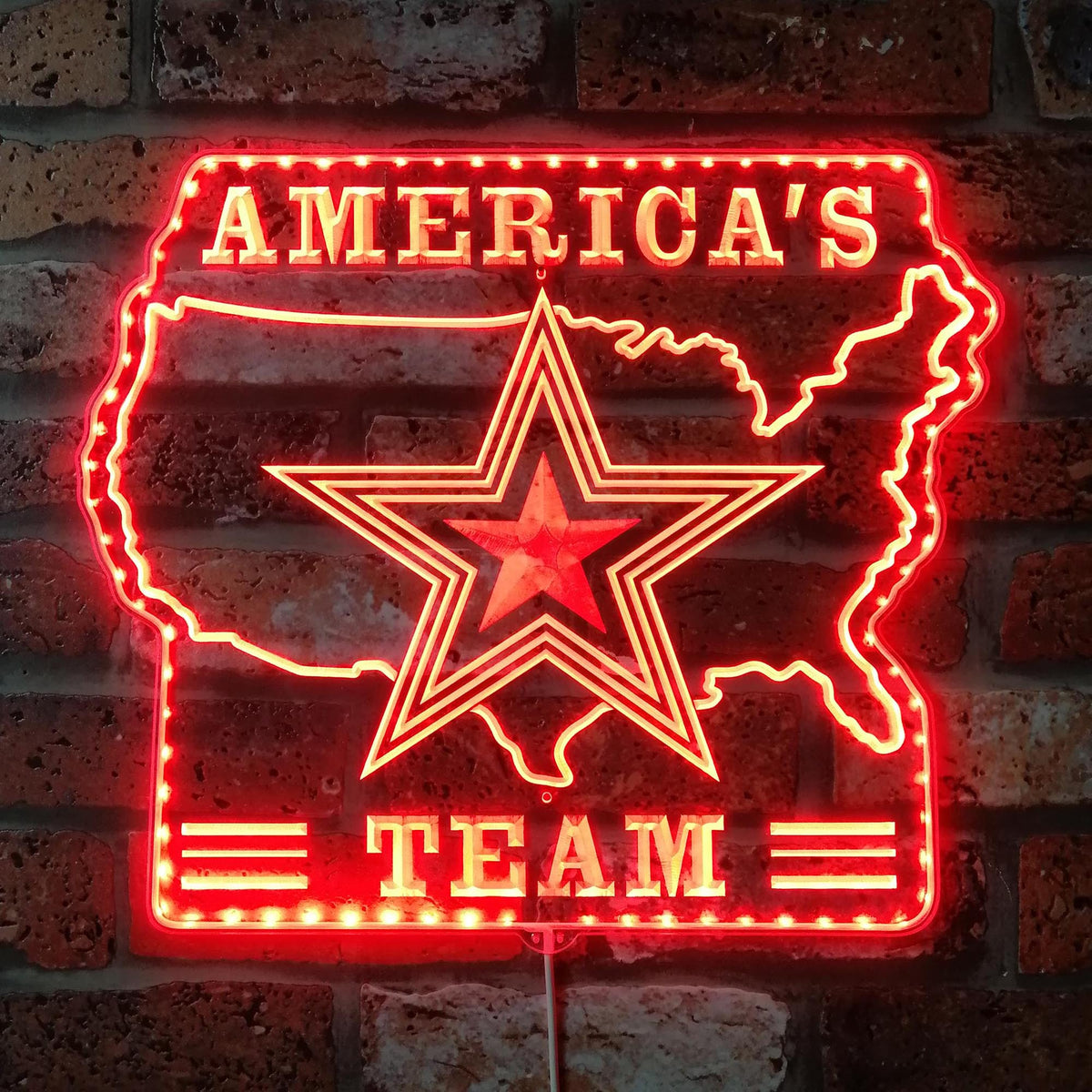 Dallas Cowboys America's Team Dynamic RGB Edge Lit LED Sign | PROLEDSIGN