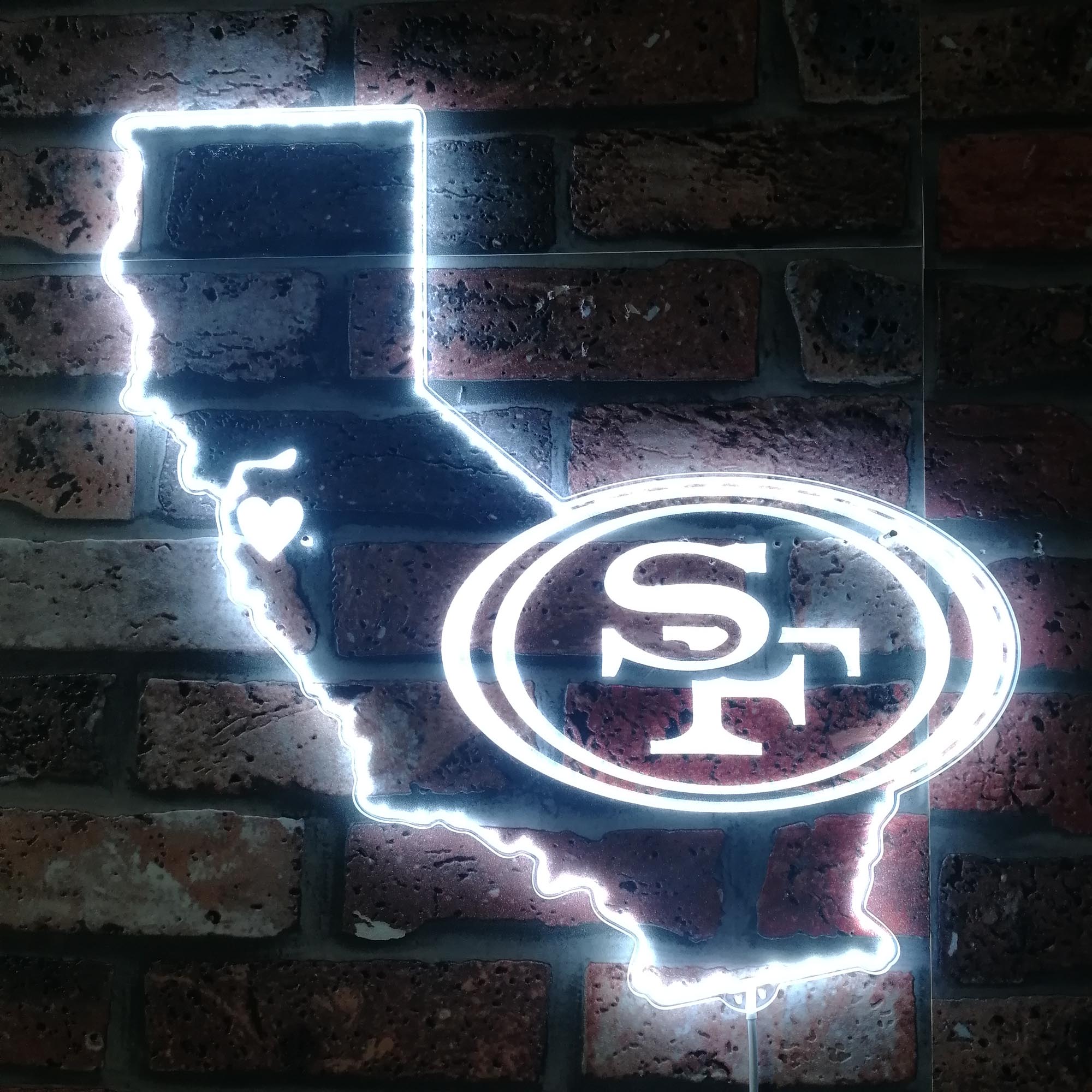 San Francisco 49ers State Map Dynamic RGB Edge Lit LED Light Sign