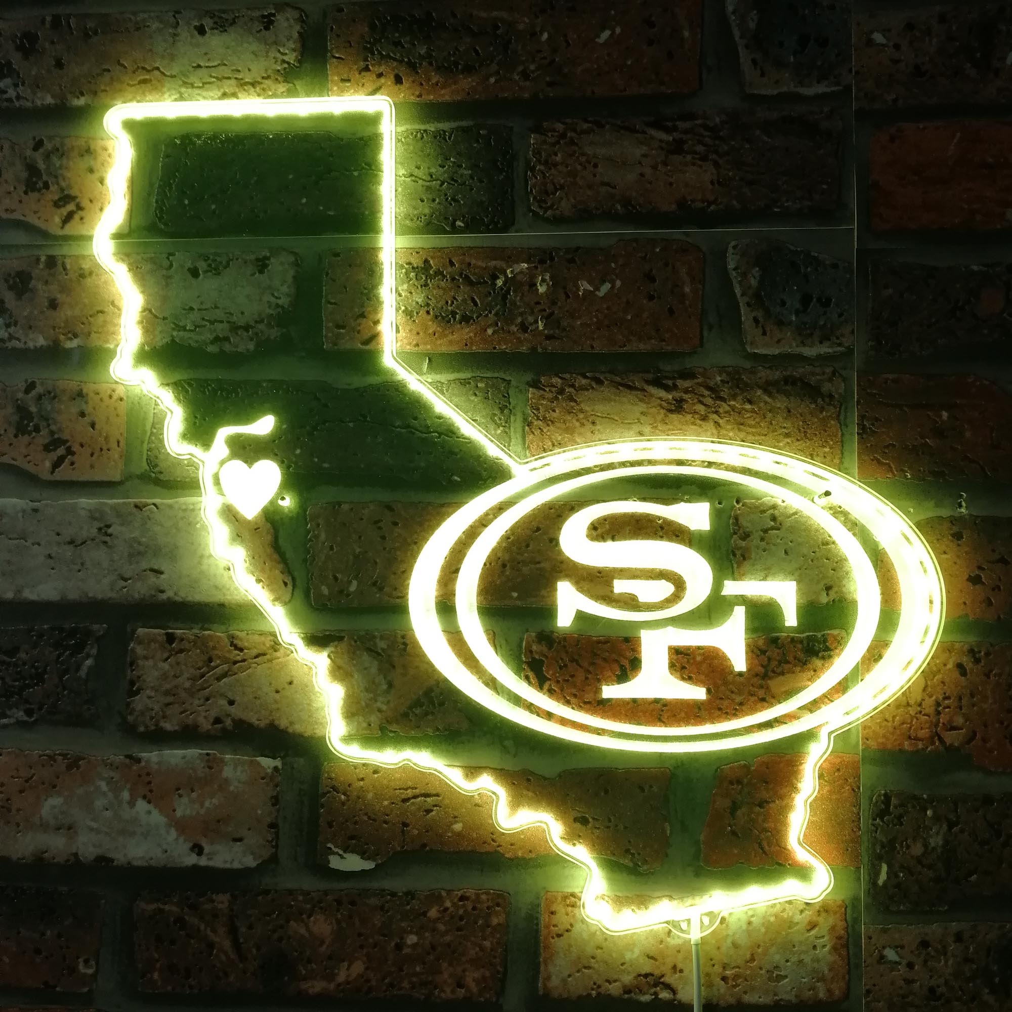 San Francisco 49ers State Map Dynamic RGB Edge Lit LED Light Sign