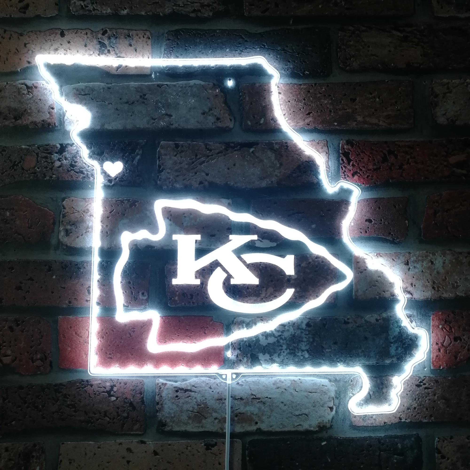 Kansas City Chiefs California State Map Dynamic RGB Edge Lit Led Light Sign