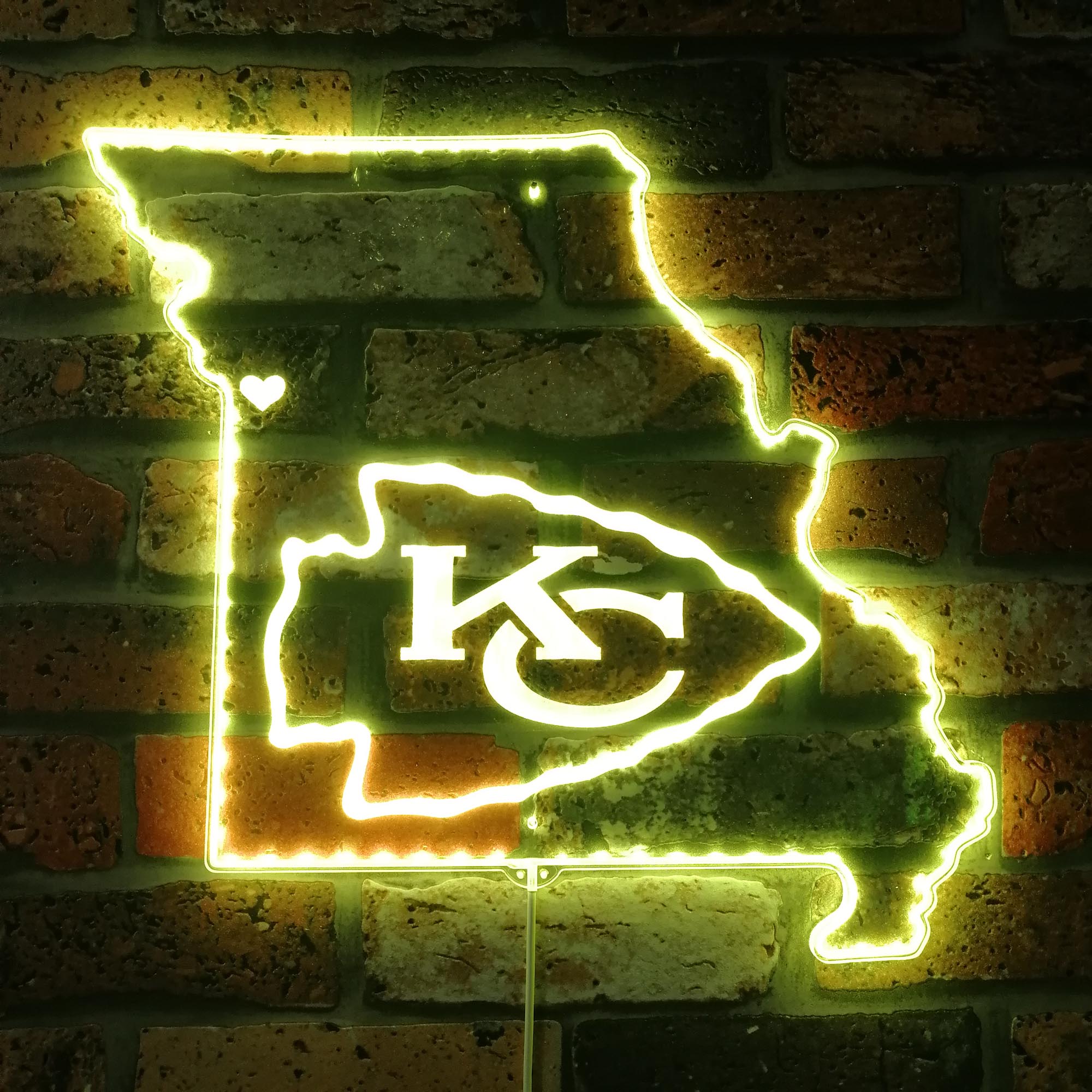 Kansas City Chiefs California State Map Dynamic RGB Edge Lit Led Light Sign