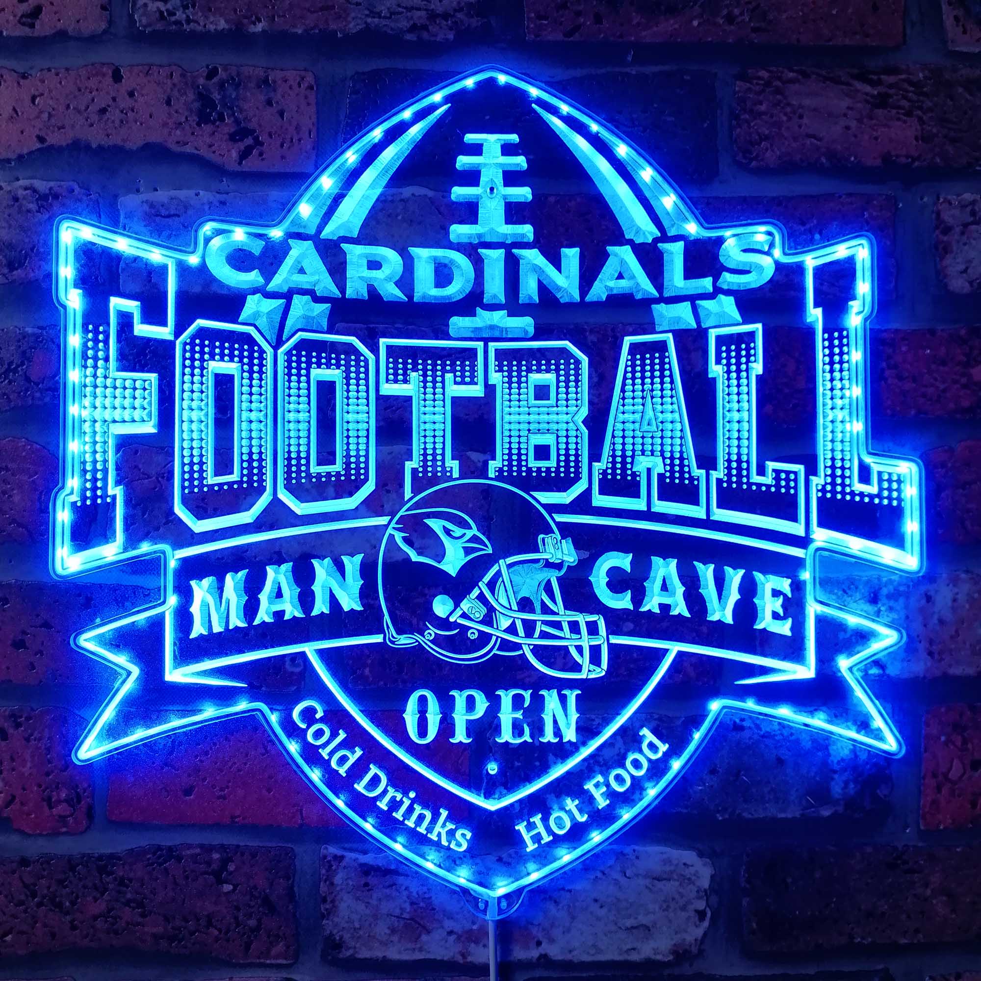 Arizona Cardinals Man Cave Dynamic RGB Edge Lit LED Light Sign