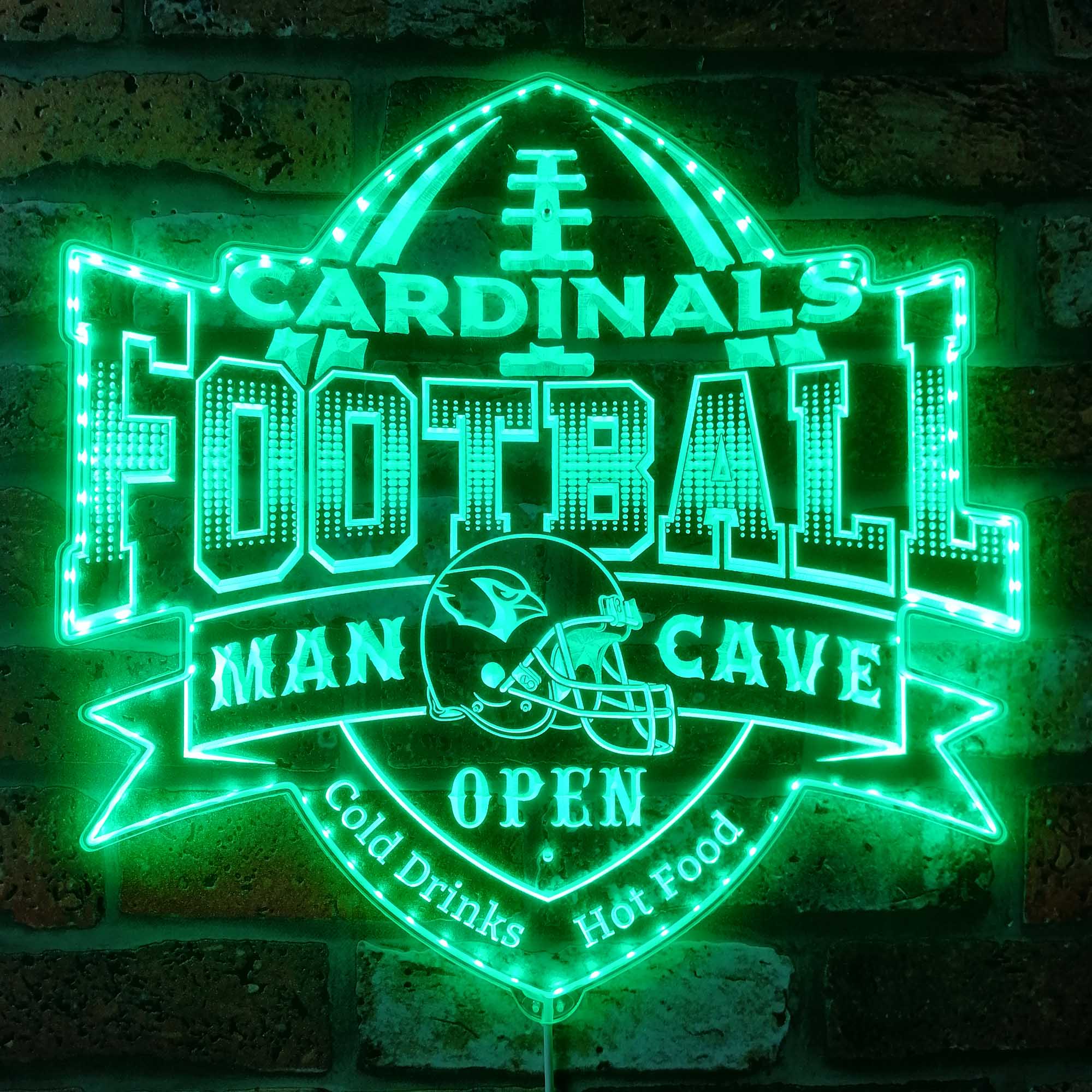 Arizona Cardinals Man Cave Dynamic RGB Edge Lit LED Light Sign