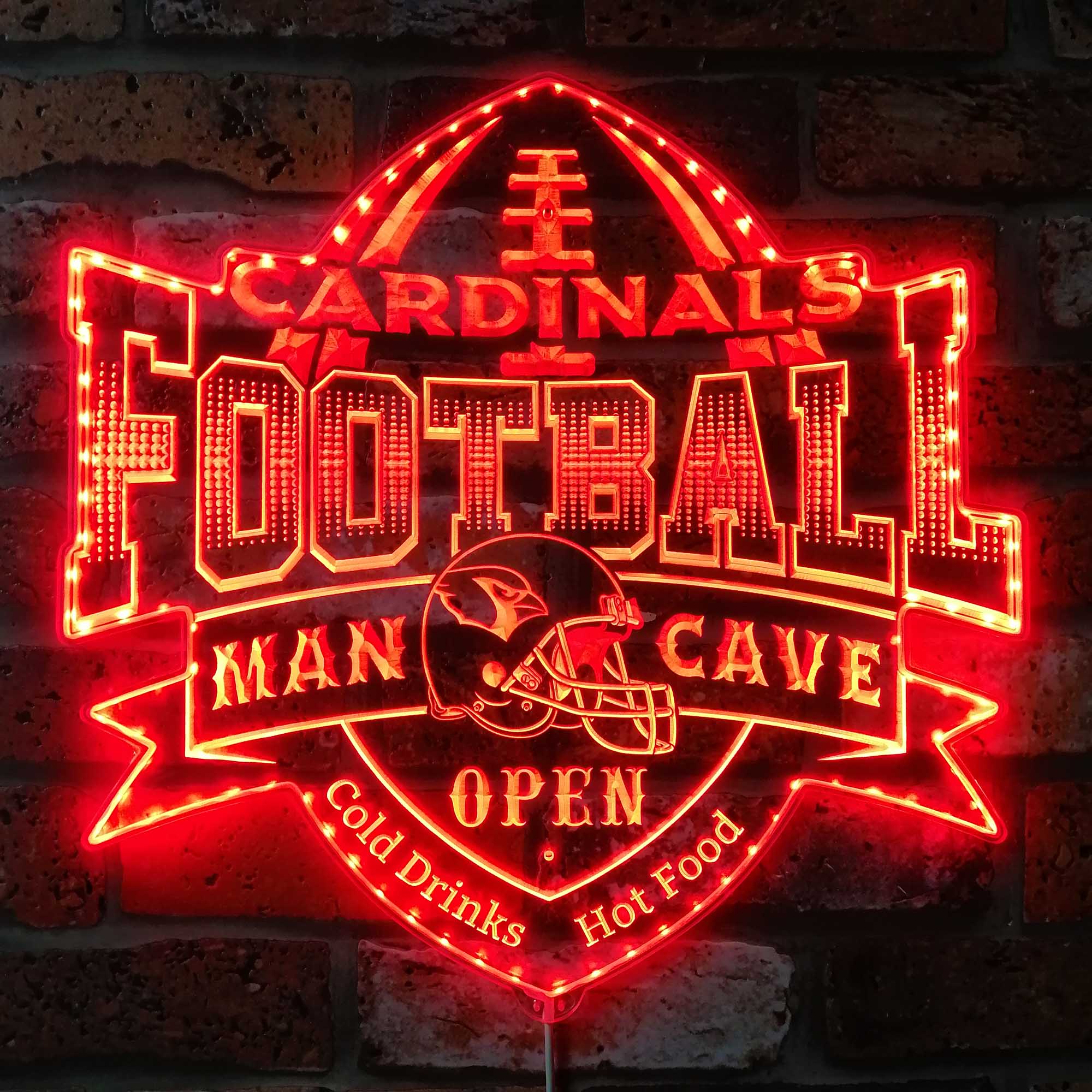 Arizona Cardinals Man Cave Dynamic RGB Edge Lit LED Light Sign