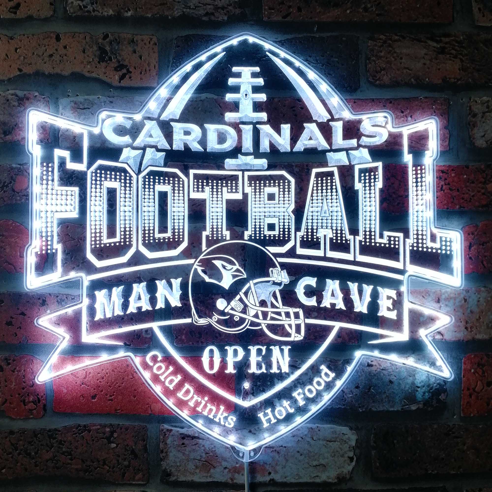 Arizona Cardinals Man Cave Dynamic RGB Edge Lit LED Light Sign