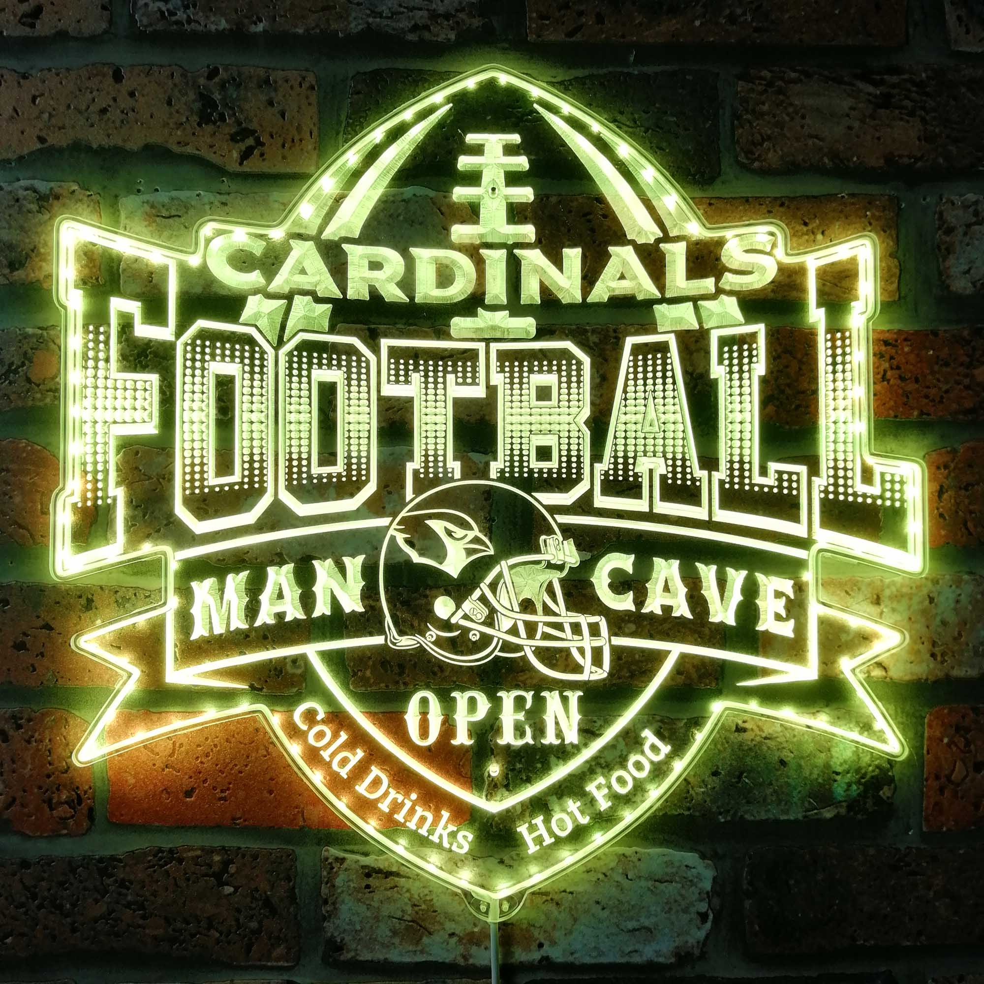 Arizona Cardinals Man Cave Dynamic RGB Edge Lit LED Light Sign