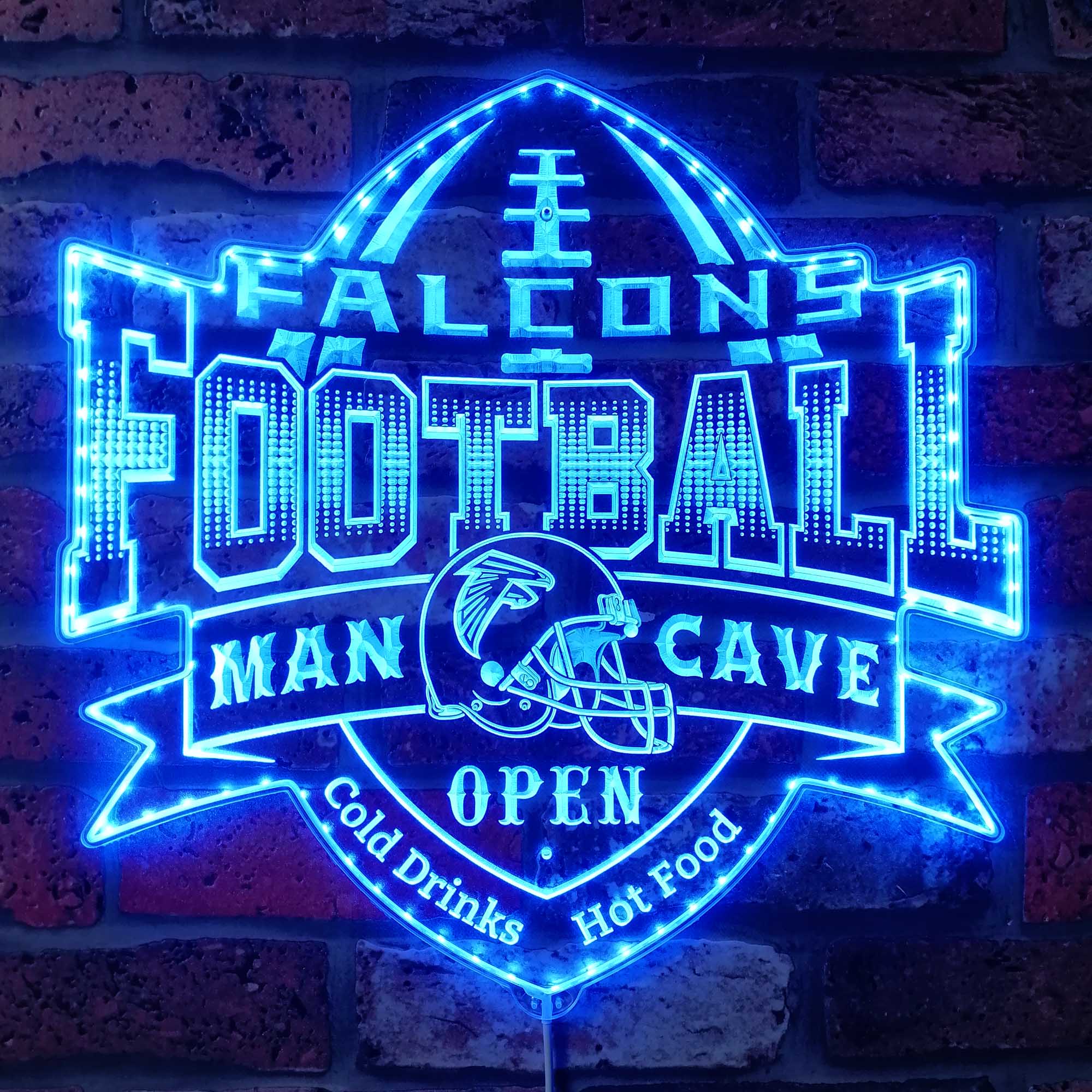 Falcons Man Cave Dynamic RGB Edge Lit LED Sign