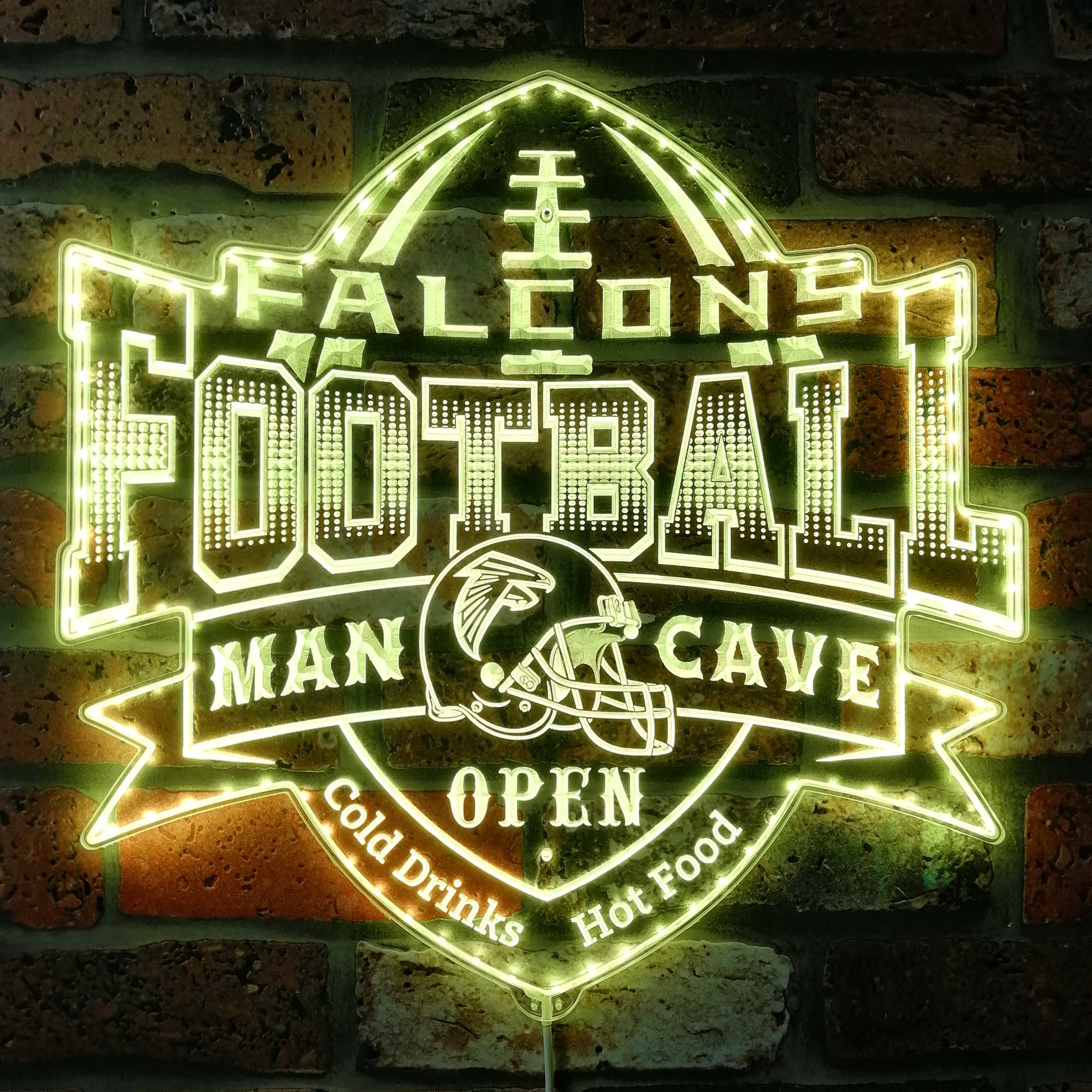 Falcons Man Cave Dynamic RGB Edge Lit LED Sign