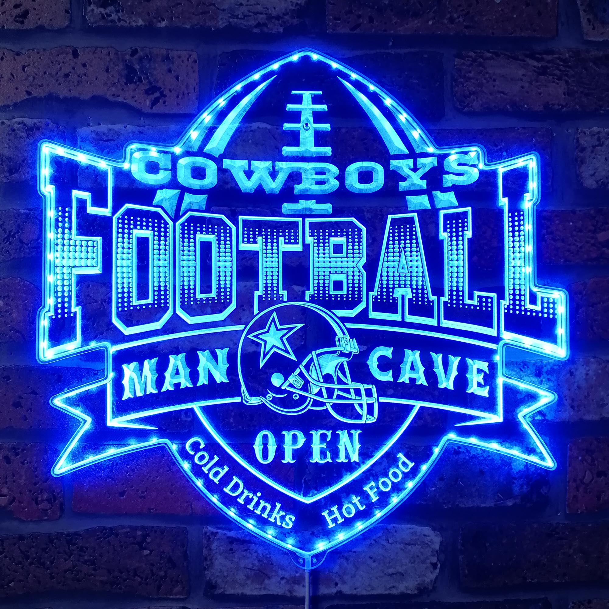 NFL Dallas Cowboys Sport Club Dynamic RGB Edge Lit LED Light Sign