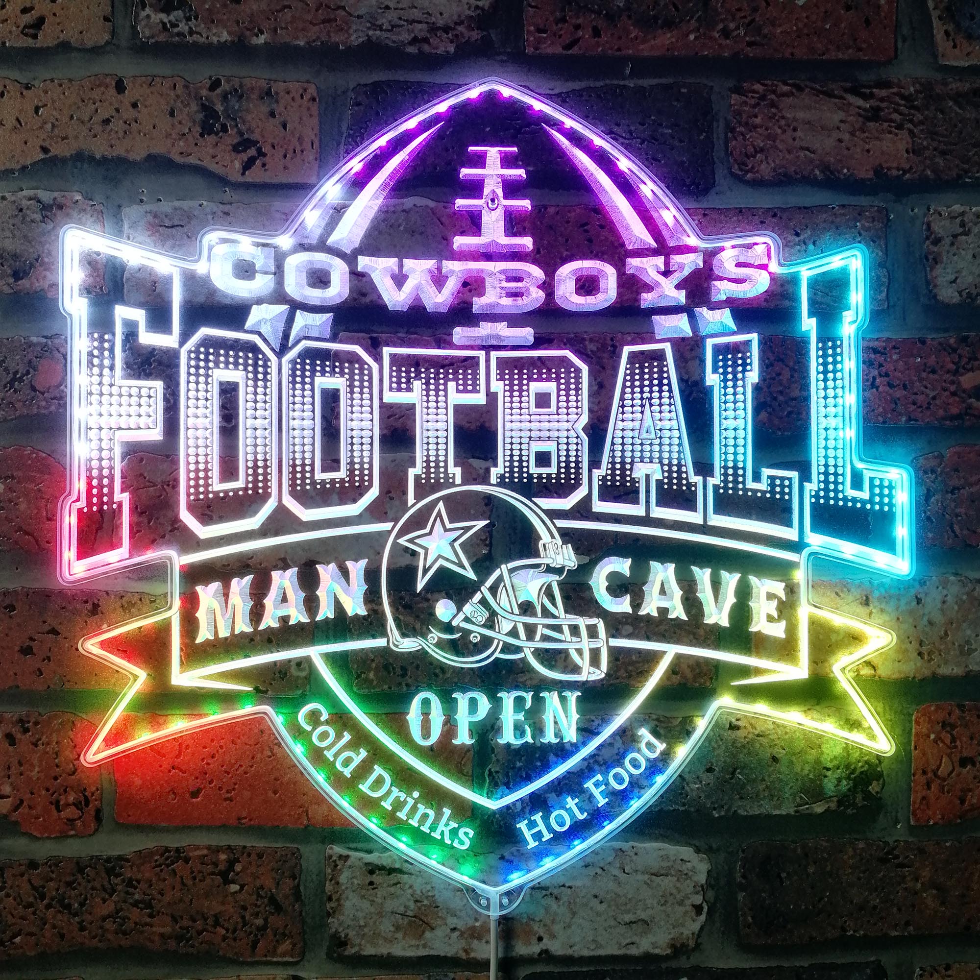 NFL Dallas Cowboys Sport Club Dynamic RGB Edge Lit LED Sign