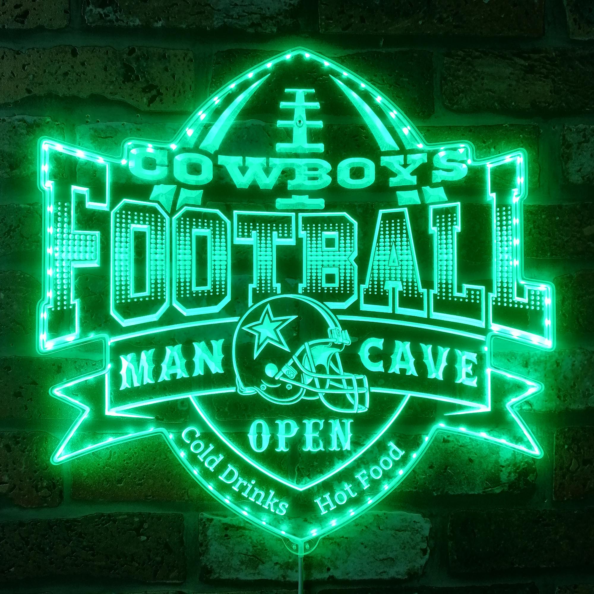 NFL Dallas Cowboys Sport Club Dynamic RGB Edge Lit LED Light Sign