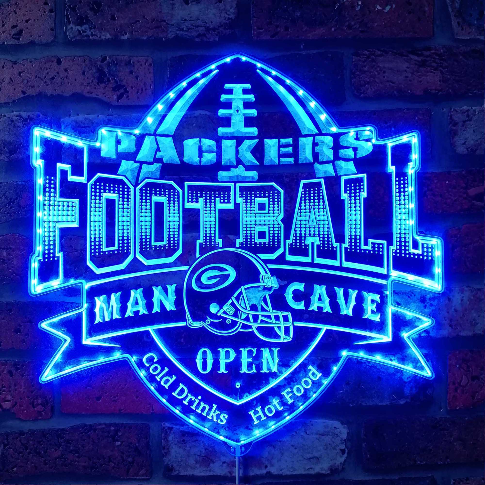 Green Bay Packers Dynamic RGB Edge Lit Led Light Sign