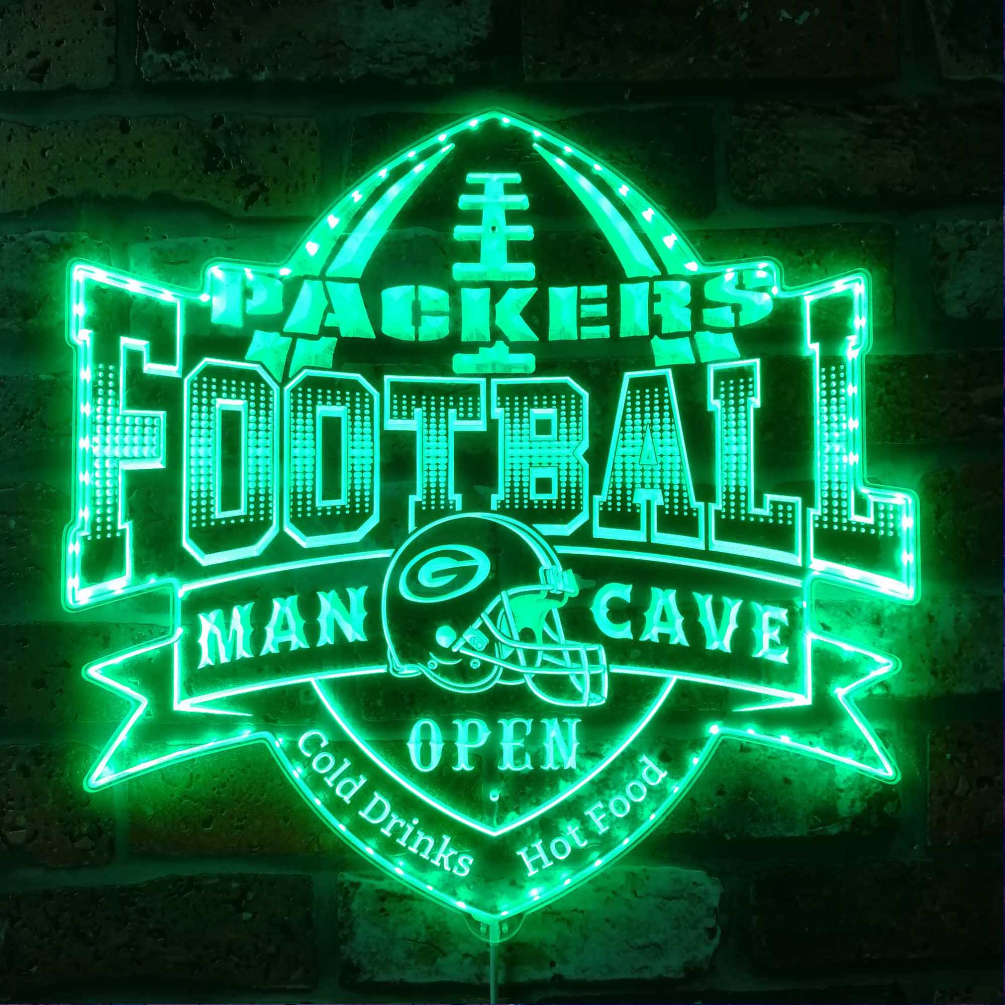 Green Bay Packers Dynamic RGB Edge Lit Led Light Sign