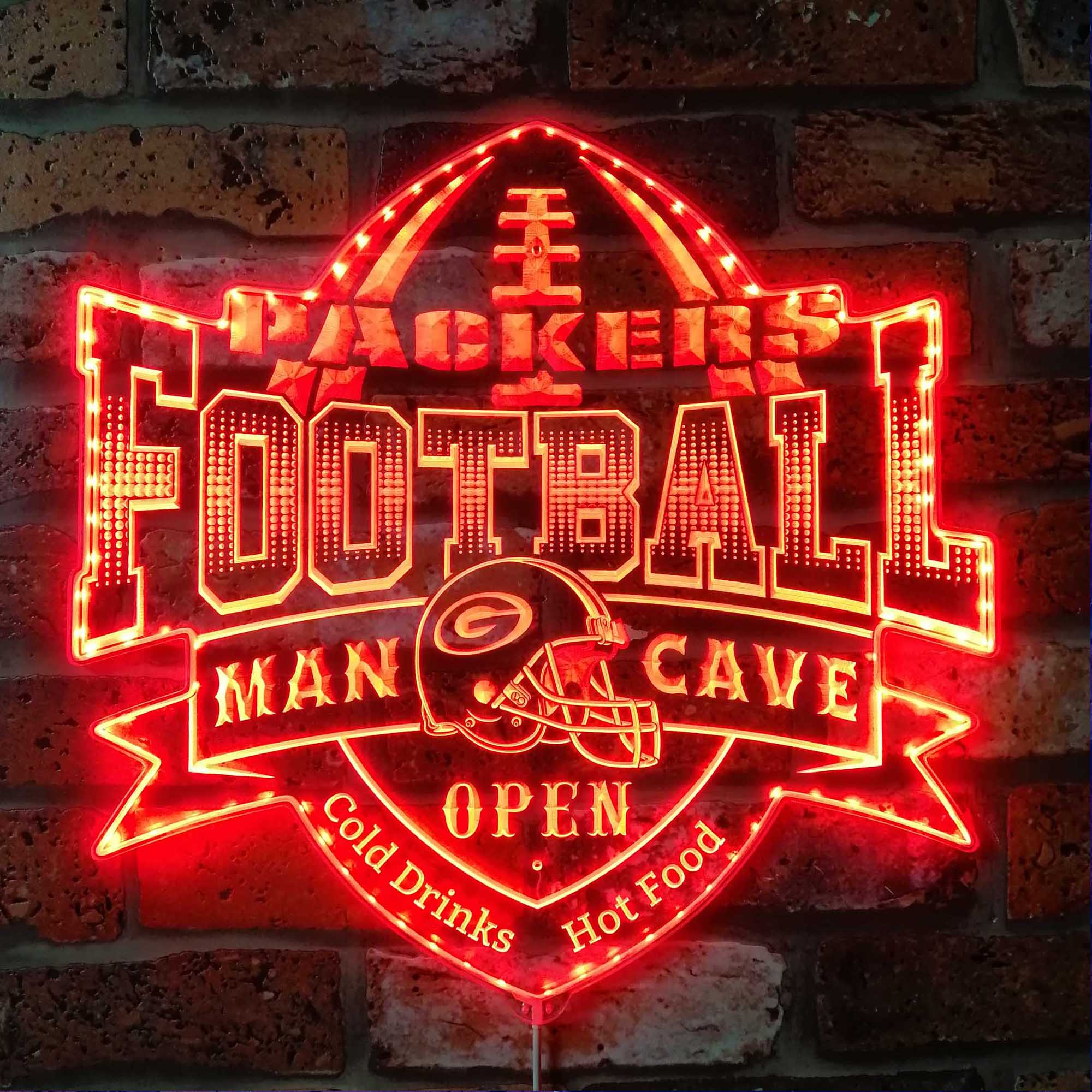 Green Bay Packers Dynamic RGB Edge Lit Led Light Sign