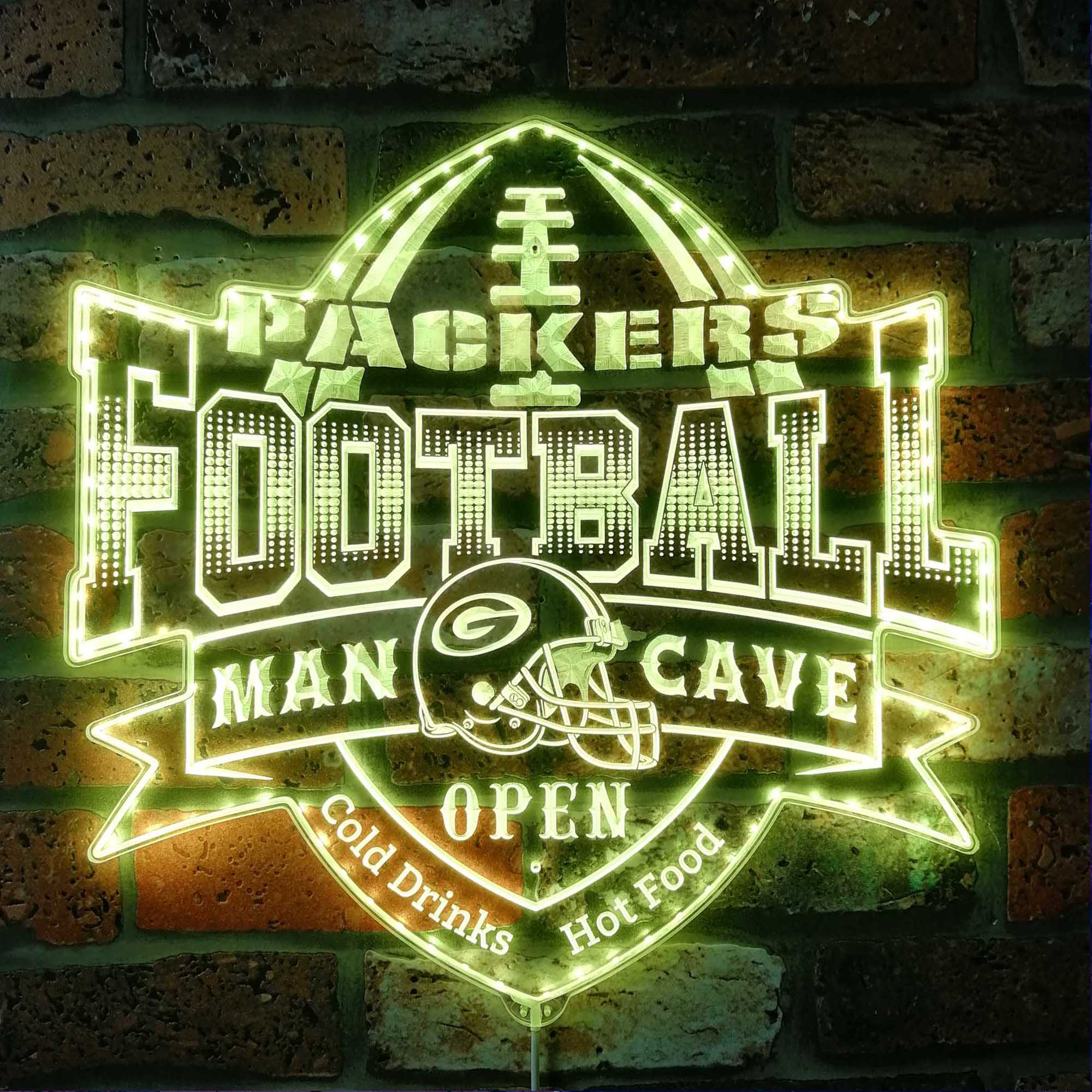 Green Bay Packers Dynamic RGB Edge Lit Led Light Sign