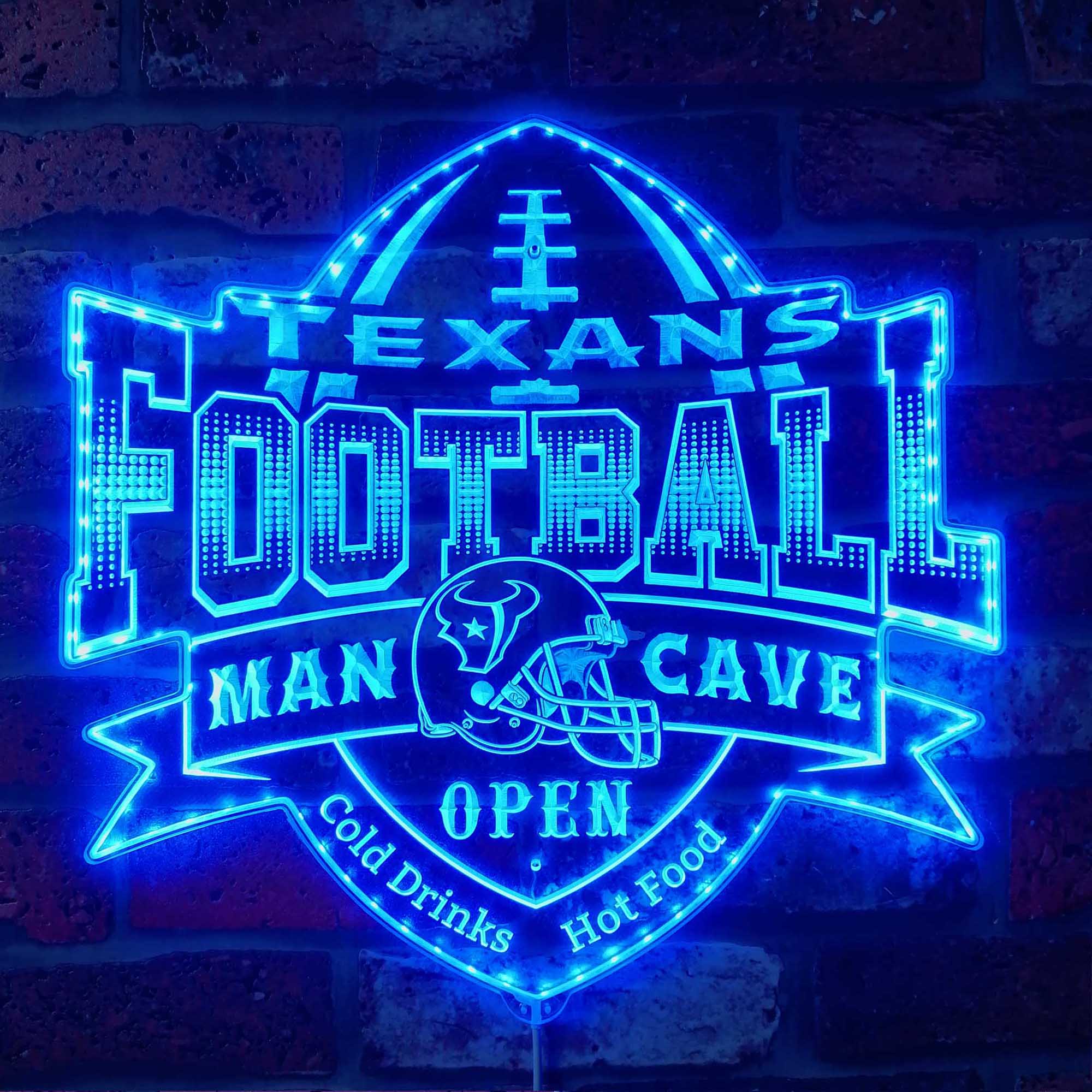 NFL Houston Texans Football Club Dynamic RGB Edge Lit Led Light Sign