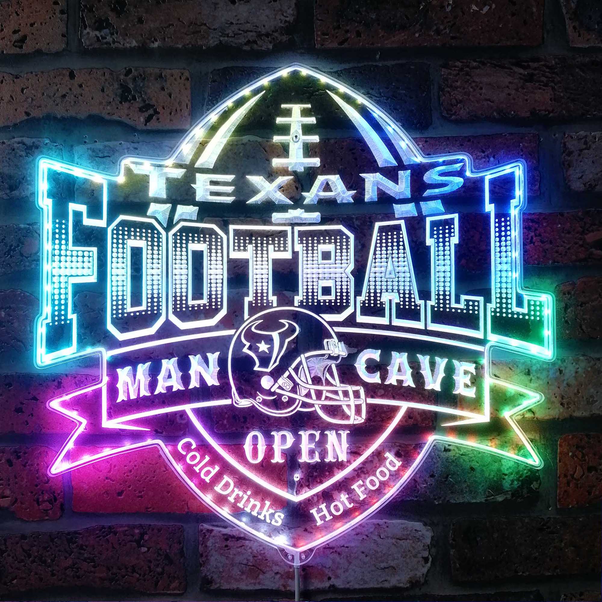 NFL Houston Texans Football Club Dynamic RGB Edge Lit LED Sign