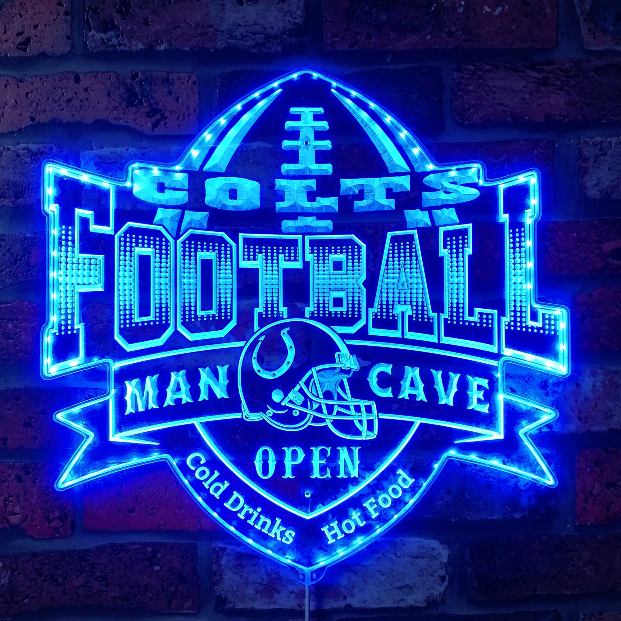 NFL Indianapolis Colts Football Club Dynamic RGB Edge Lit Led Light Sign