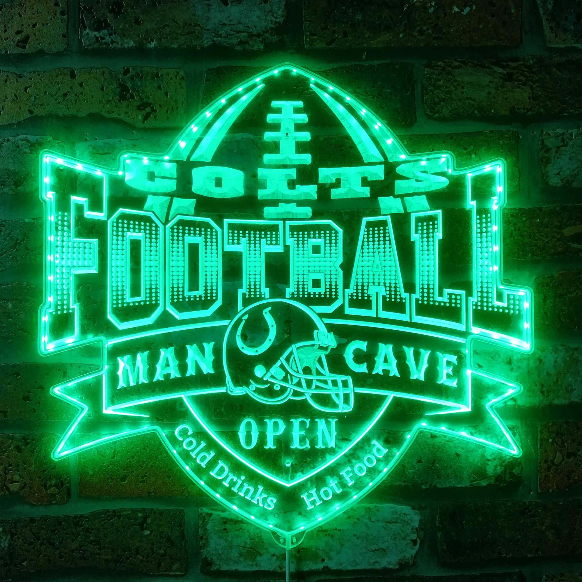 NFL Indianapolis Colts Football Club Dynamic RGB Edge Lit Led Light Sign