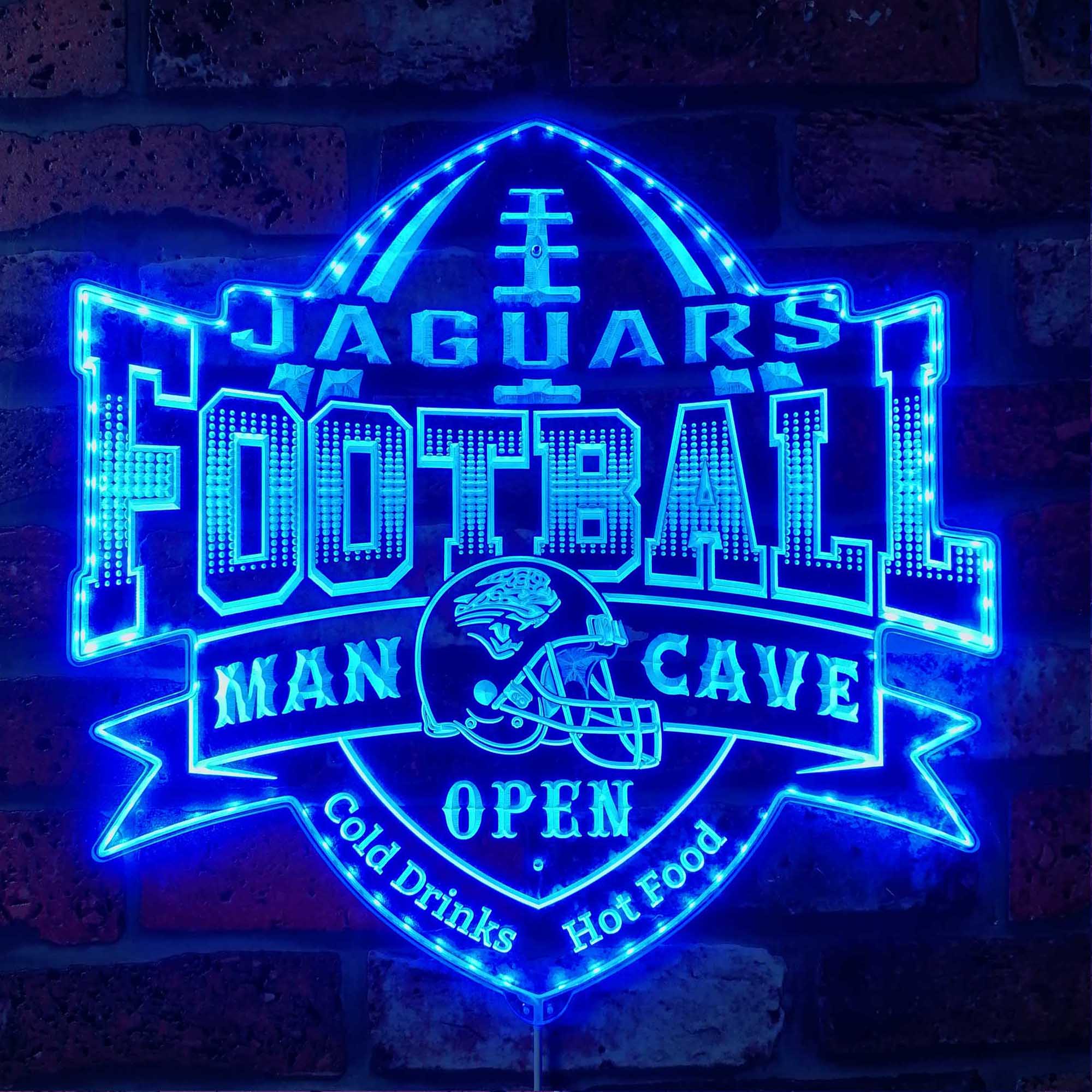 NFL Jacksonville Jaguars Football Dynamic RGB Edge Lit Led Light Sign