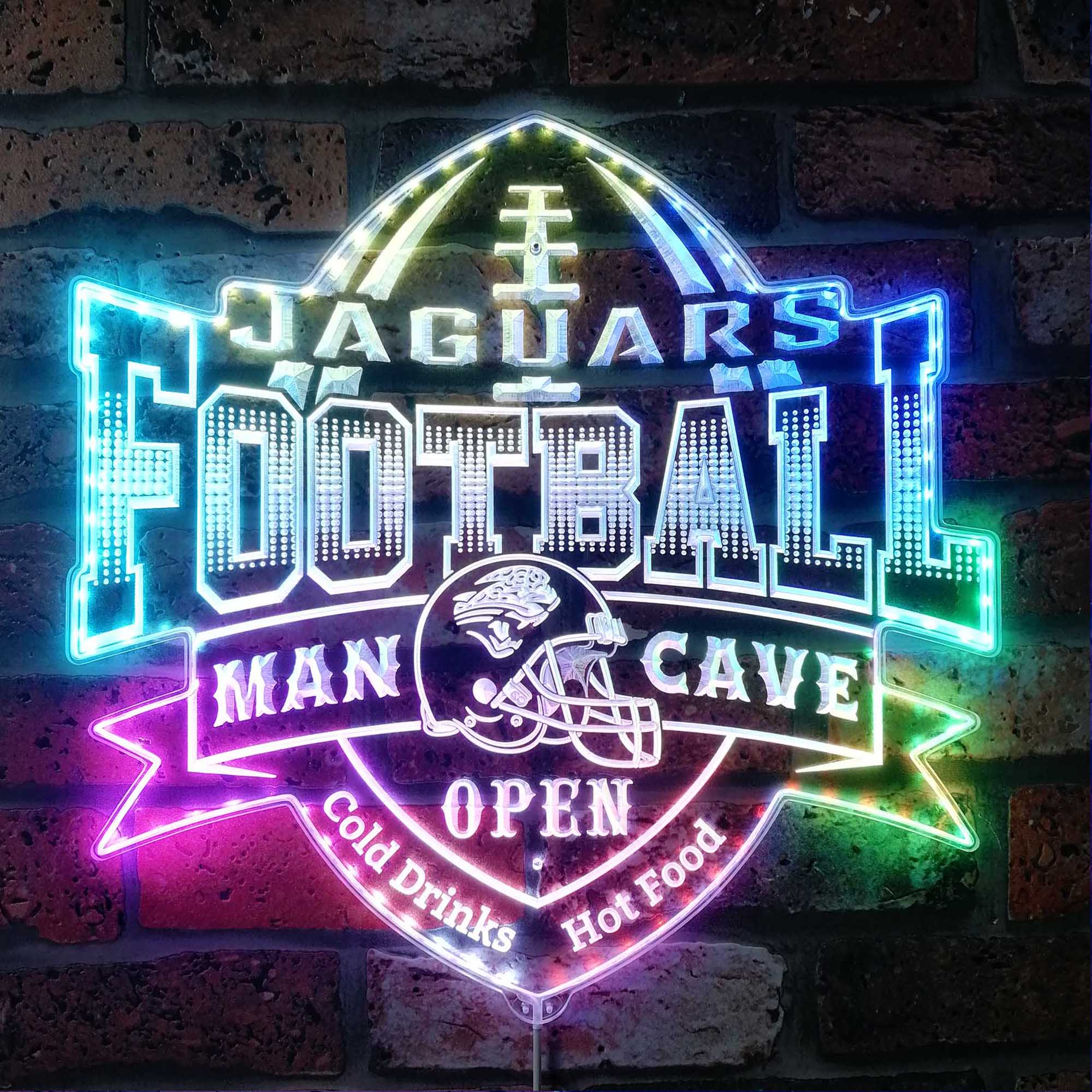 NFL Jacksonville Jaguars Football Dynamic RGB Edge Lit LED Sign