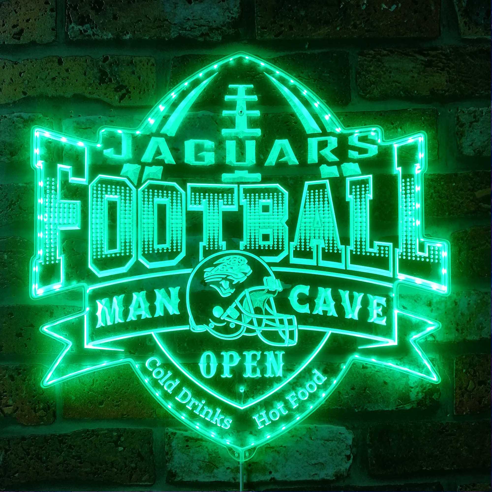 NFL Jacksonville Jaguars Football Dynamic RGB Edge Lit Led Light Sign