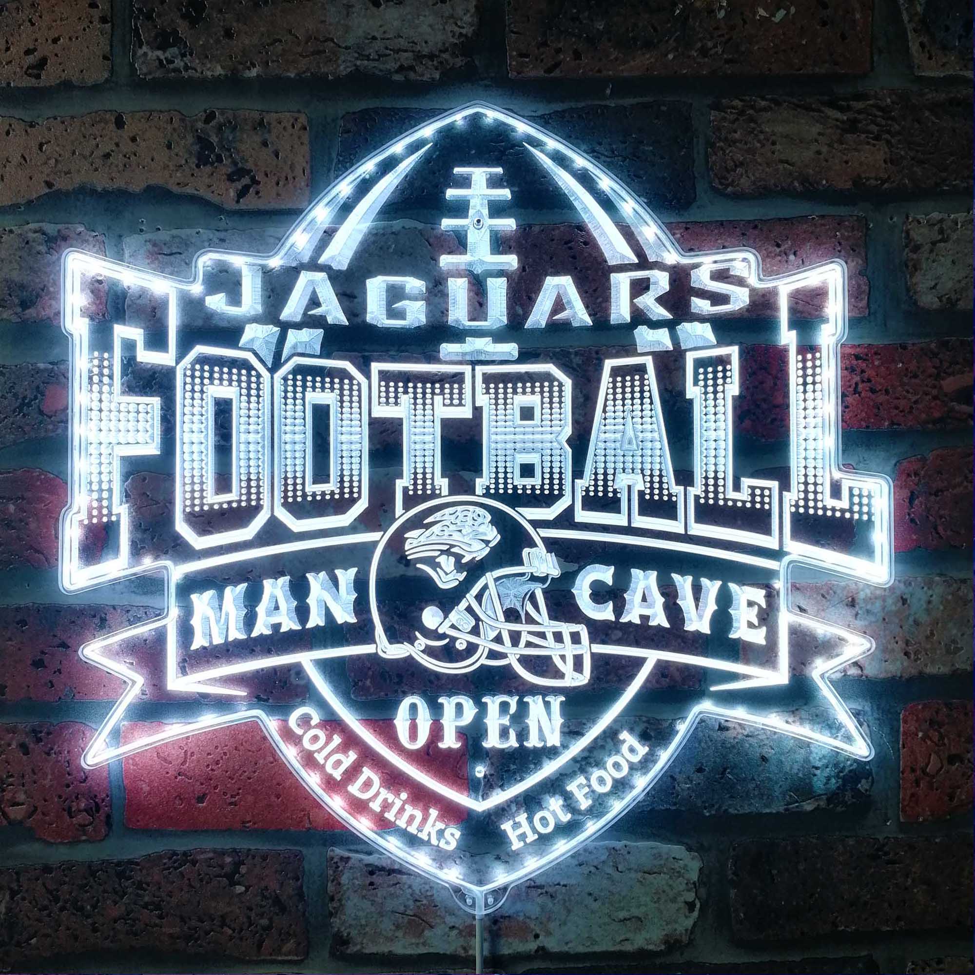 NFL Jacksonville Jaguars Football Dynamic RGB Edge Lit Led Light Sign