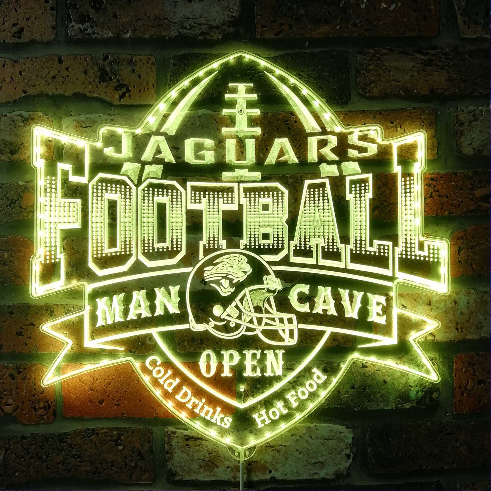 NFL Jacksonville Jaguars Football Dynamic RGB Edge Lit Led Light Sign