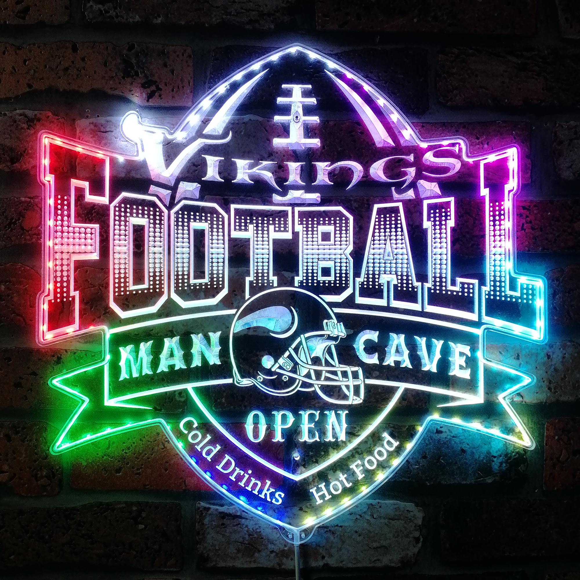 NFL Minnesota Vikings Football Dynamic RGB Edge Lit LED Light Sign