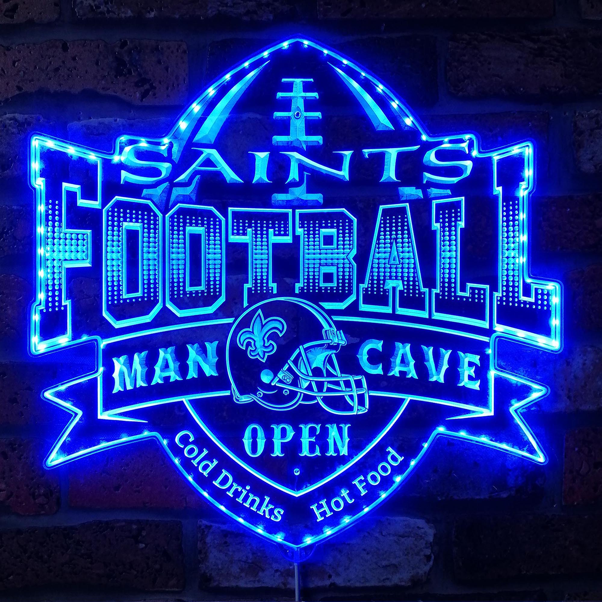 NFL New Orleans Saints Football Dynamic RGB Edge Lit Led Light Sign