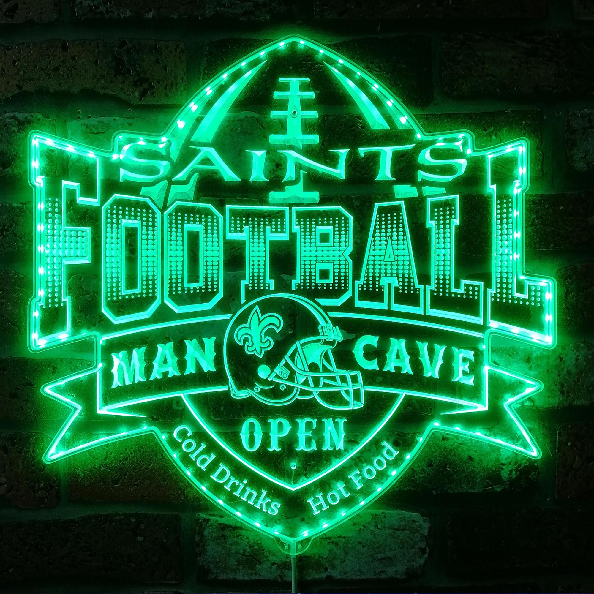 NFL New Orleans Saints Football Dynamic RGB Edge Lit Led Light Sign