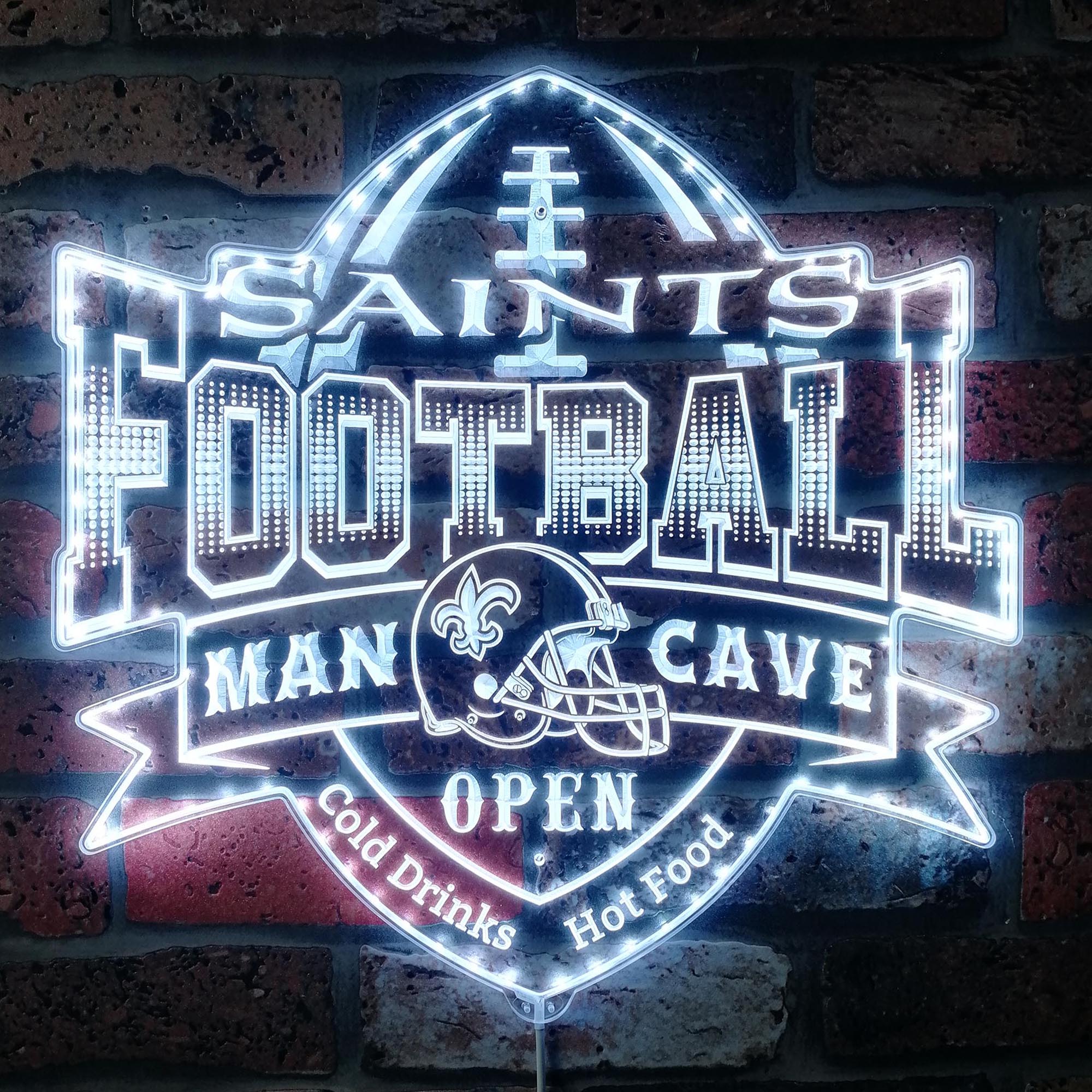 NFL New Orleans Saints Football Dynamic RGB Edge Lit Led Light Sign