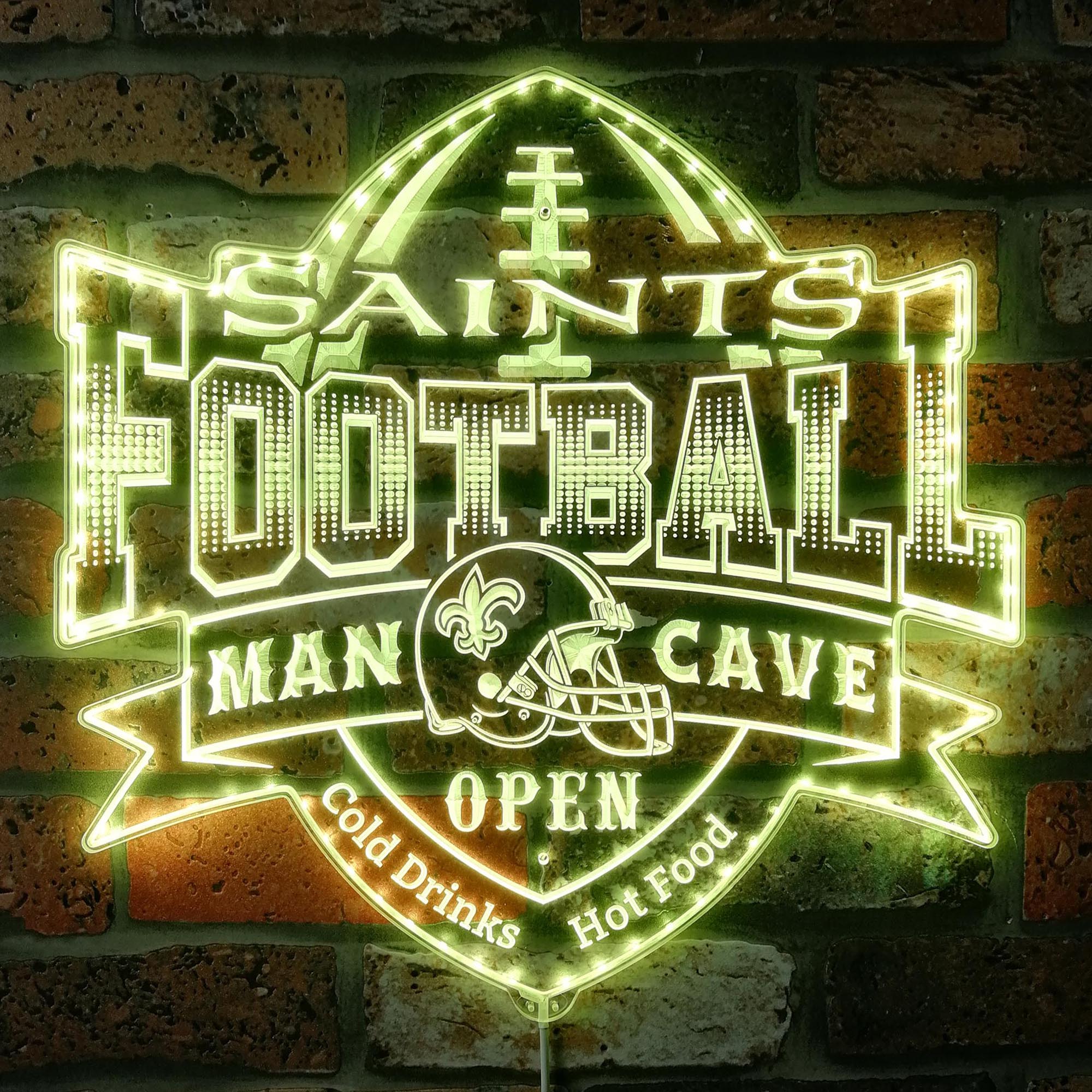 NFL New Orleans Saints Football Dynamic RGB Edge Lit Led Light Sign