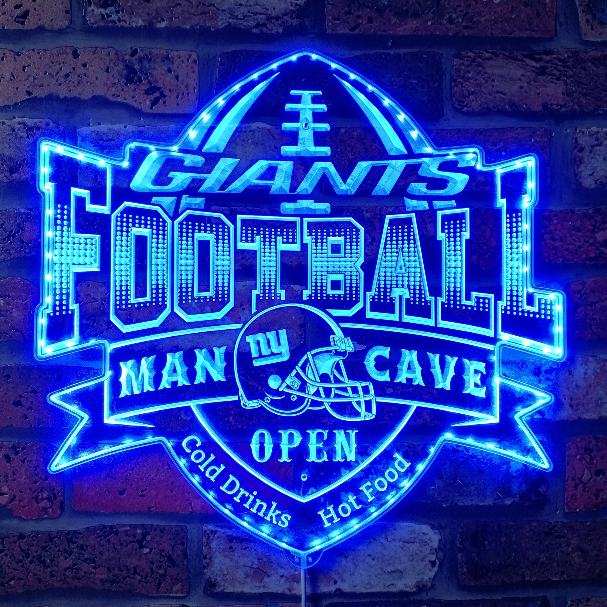 NFL New York Giants Football Dynamic RGB Edge Lit LED Light Sign