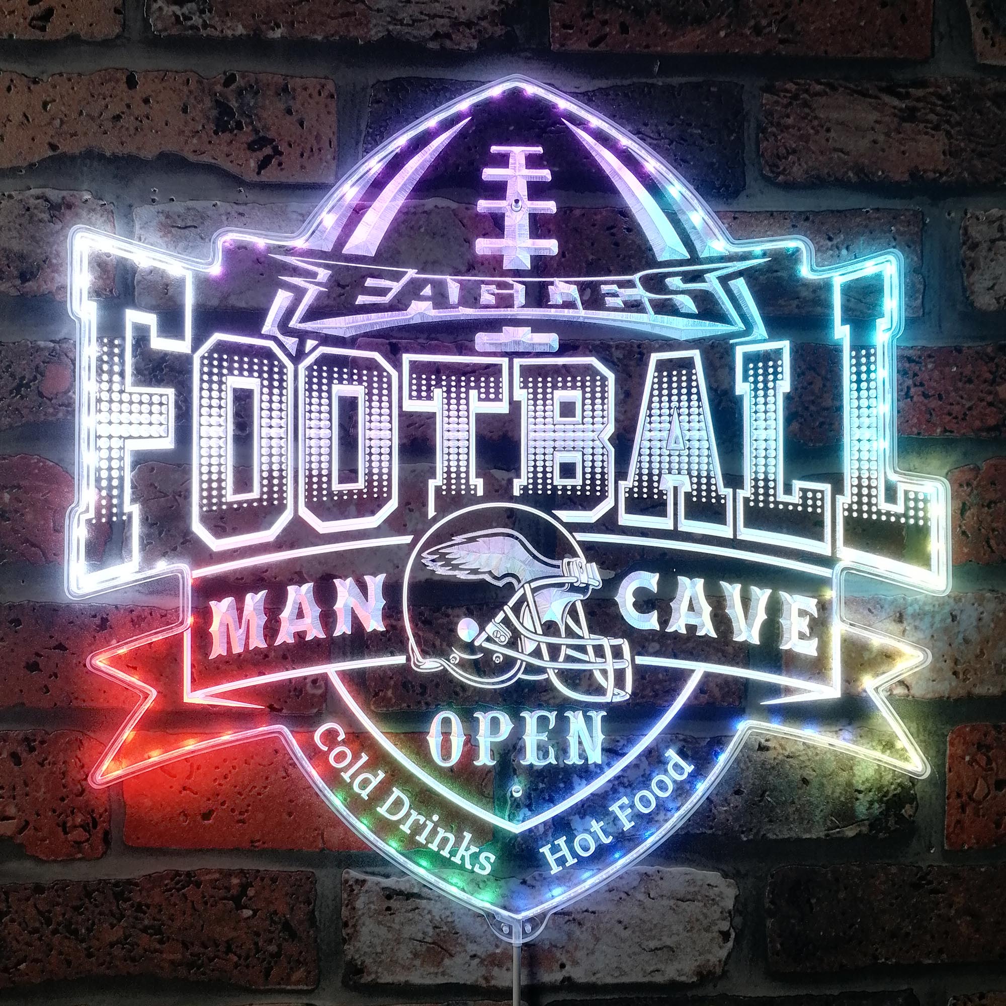 NFL Philadelphia Eagles Football Club Dynamic RGB Edge Lit LED Sign