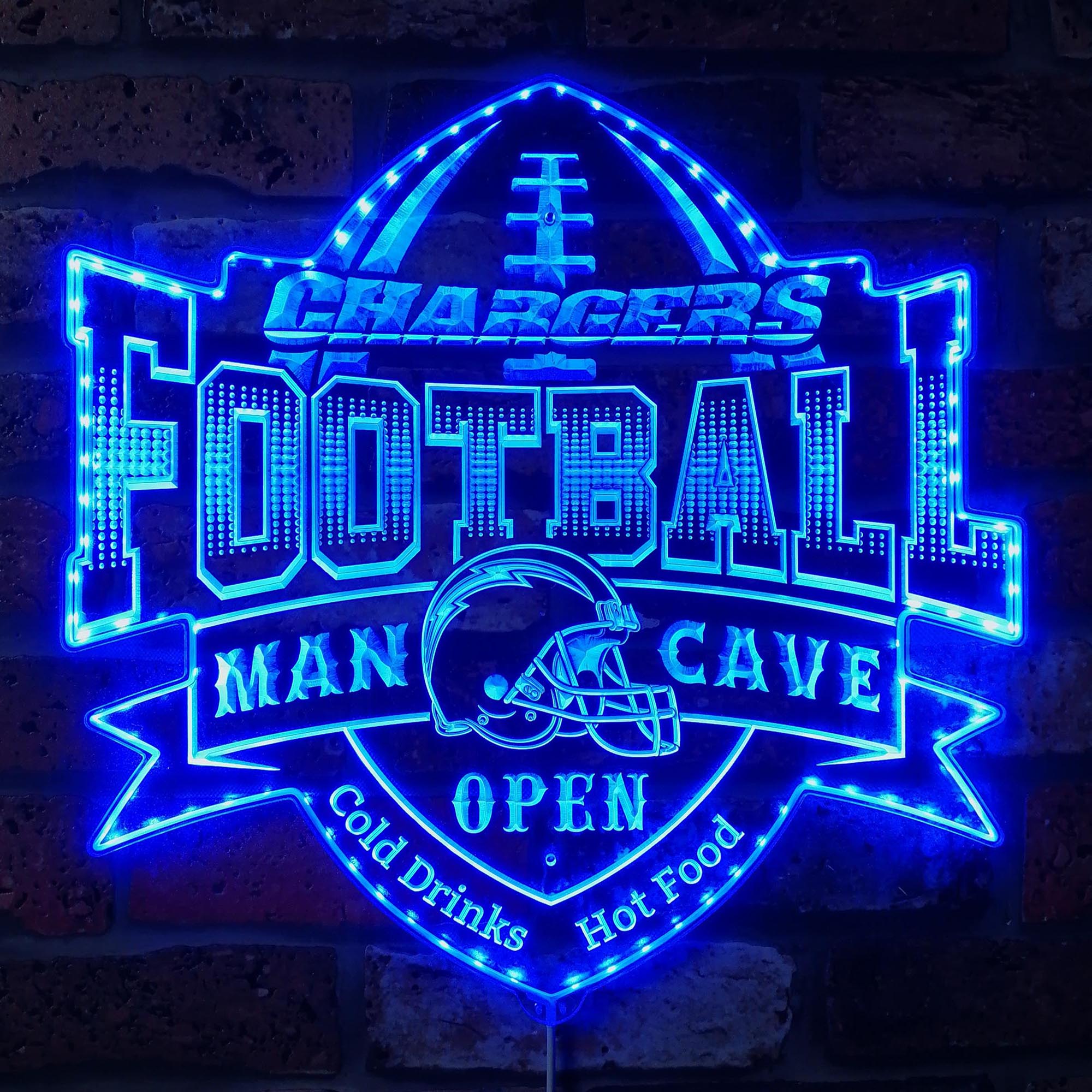 NFL San Diego Chargers Football Dynamic RGB Edge Lit Led Light Sign